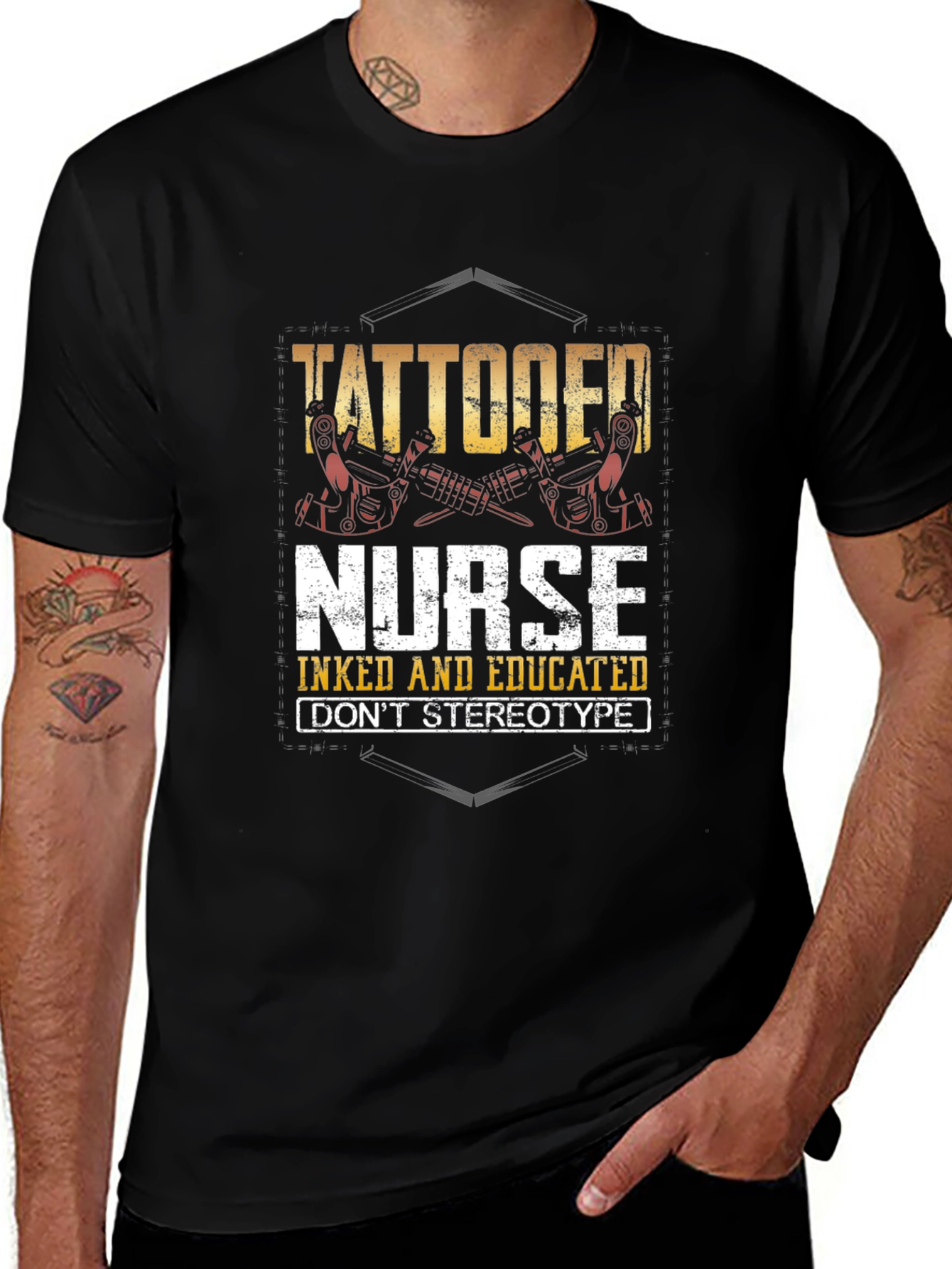 Tattooed Nurse Graphic Tee - Inked & Educated!