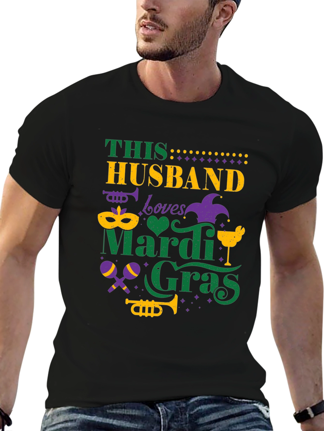 Husband Mardi Gras T-Shirt - Fun Carnival Tee