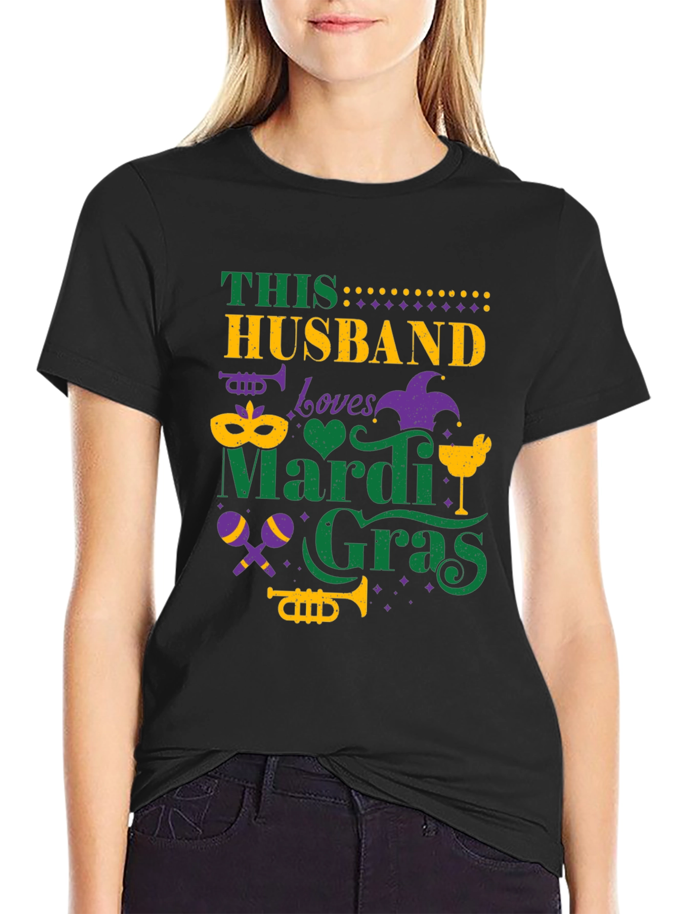 Husband Mardi Gras T-Shirt - Fun Carnival Tee
