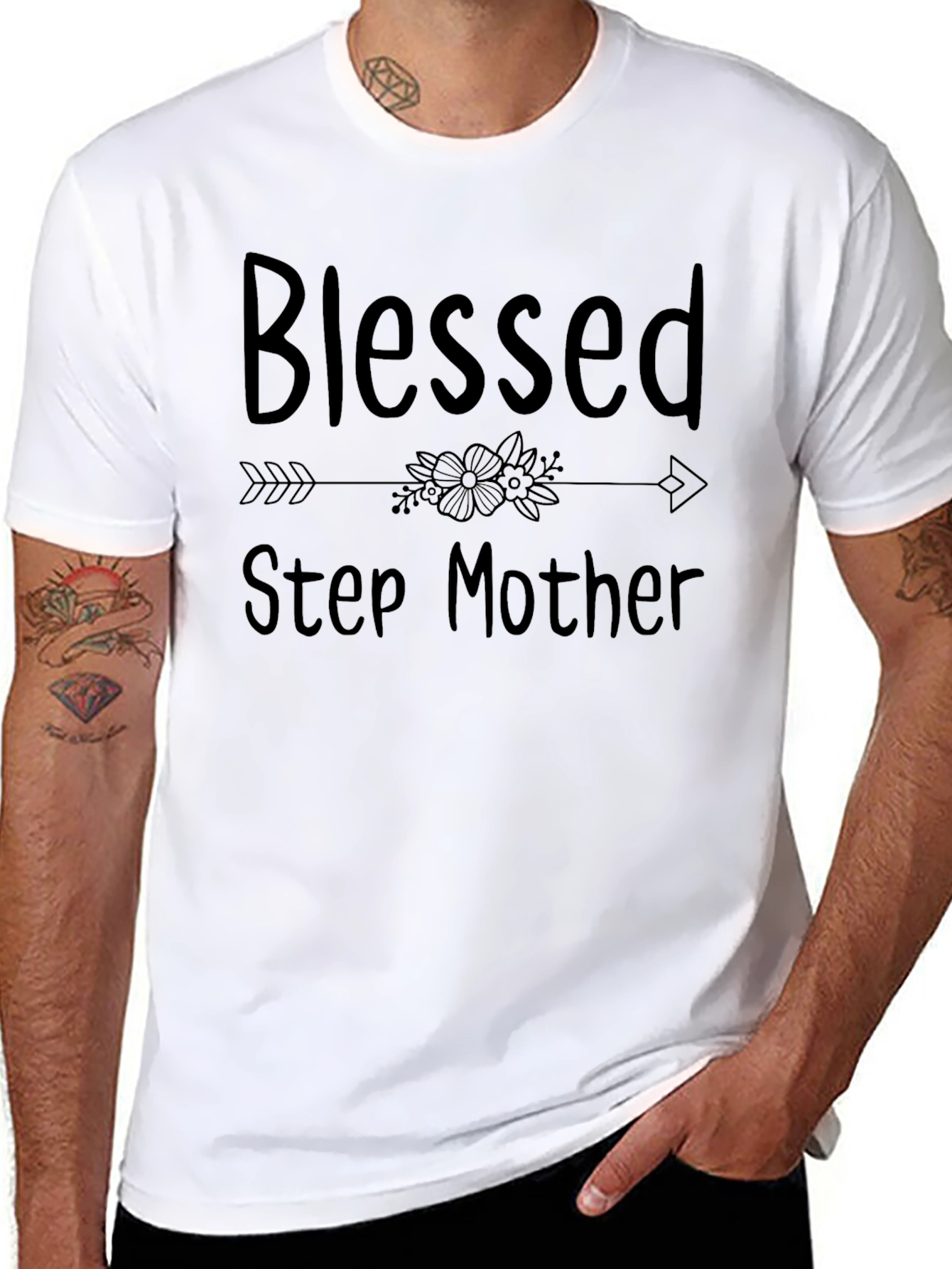 Blessed Step Mother Black T-Shirt