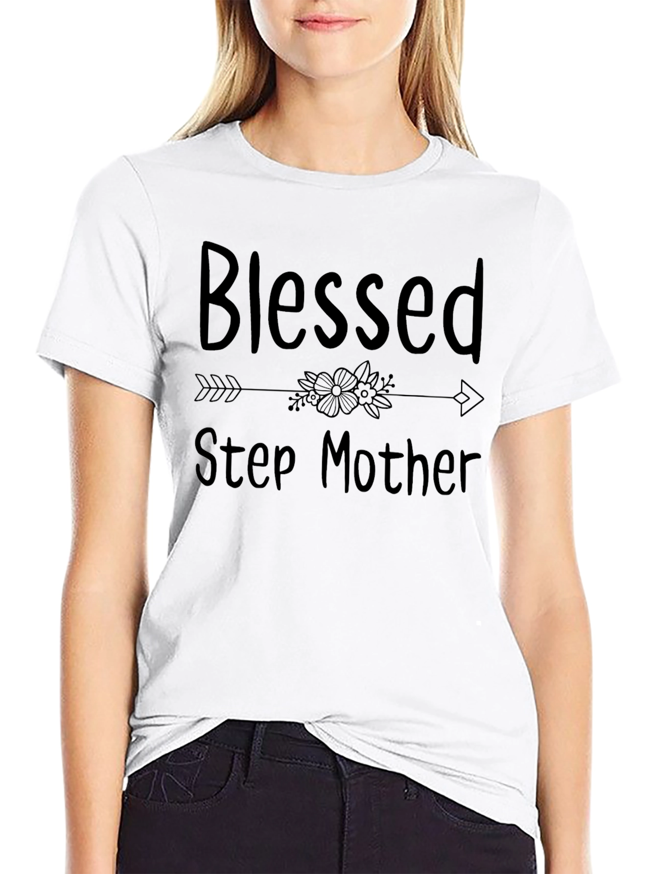 Blessed Step Mother Black T-Shirt