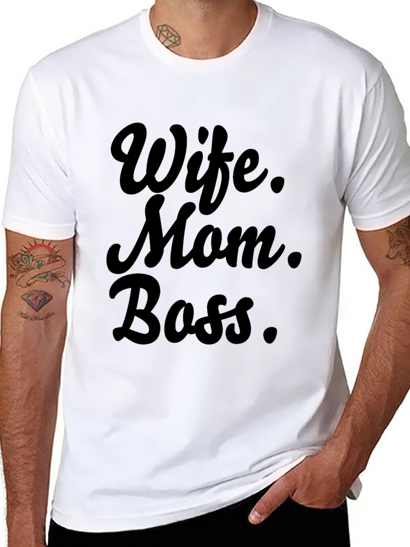 Wife Mom Boss Graphic Tee - Black