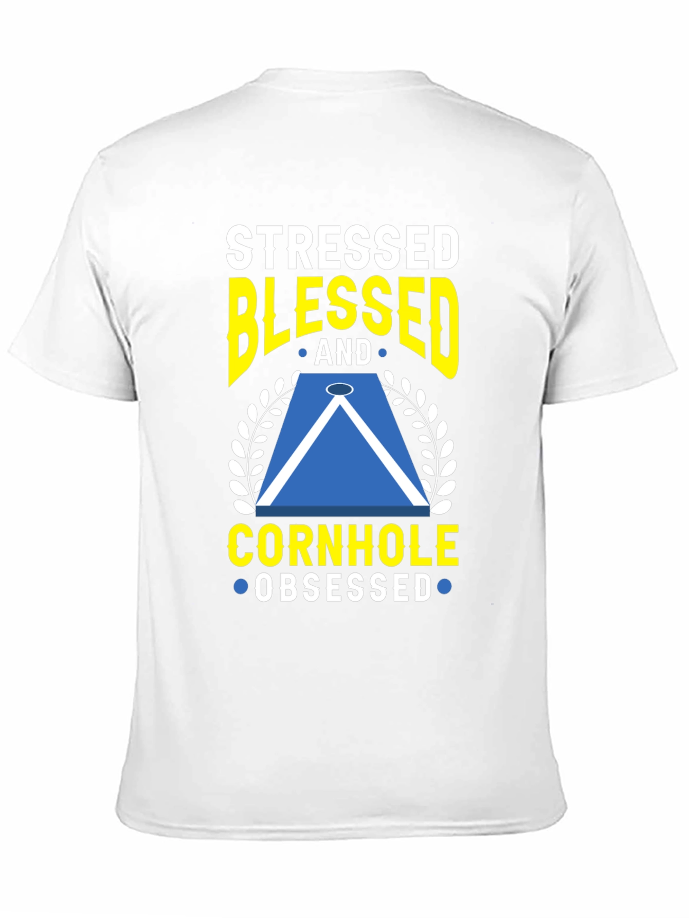 Stressed Blessed Cornhole Obsessed Graphic Tee
