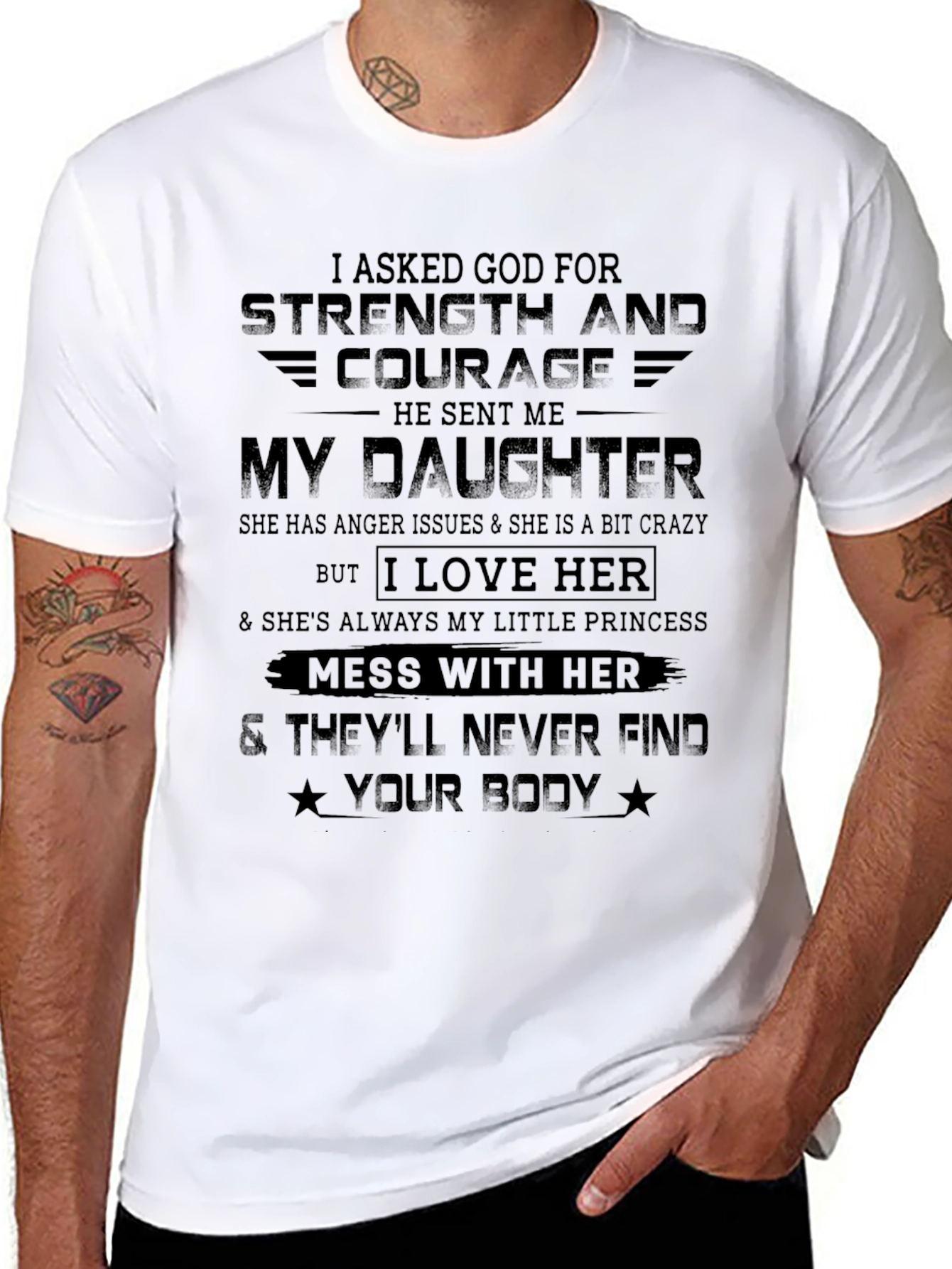 Strength & Courage Daughter Graphic T-Shirt