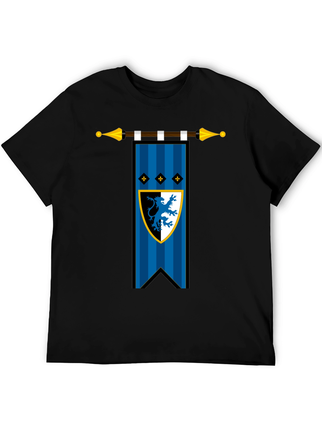 Medieval Lion Crest Black T-Shirt