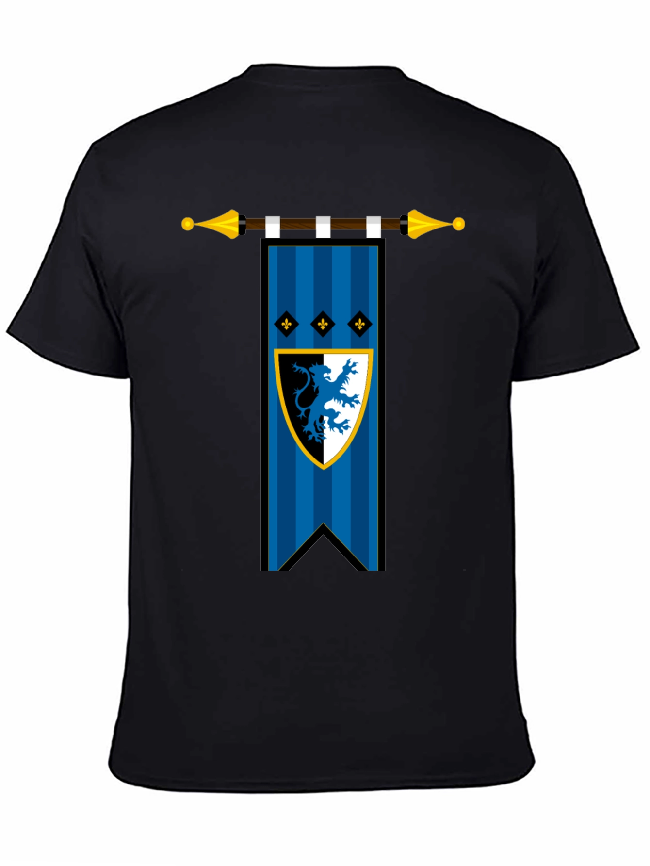 Medieval Lion Crest Black T-Shirt