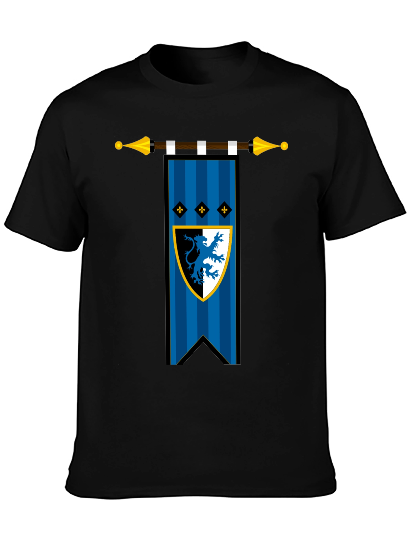 Medieval Lion Crest Black T-Shirt