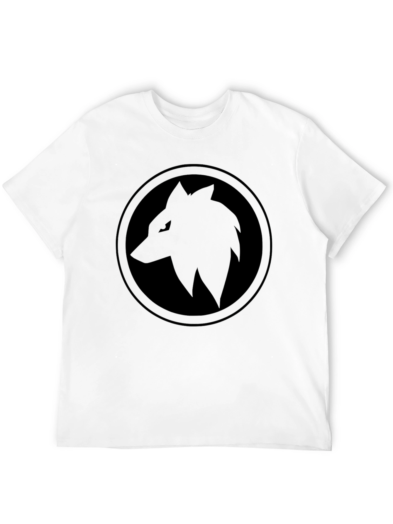 Black Wolf Circle T-Shirt - Edgy Graphic Tee