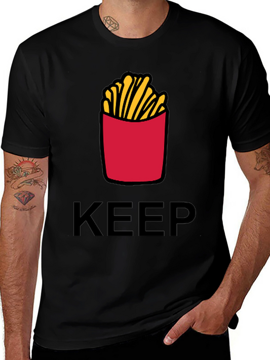 Keep Calm & Eat Fries Black T-Shirt