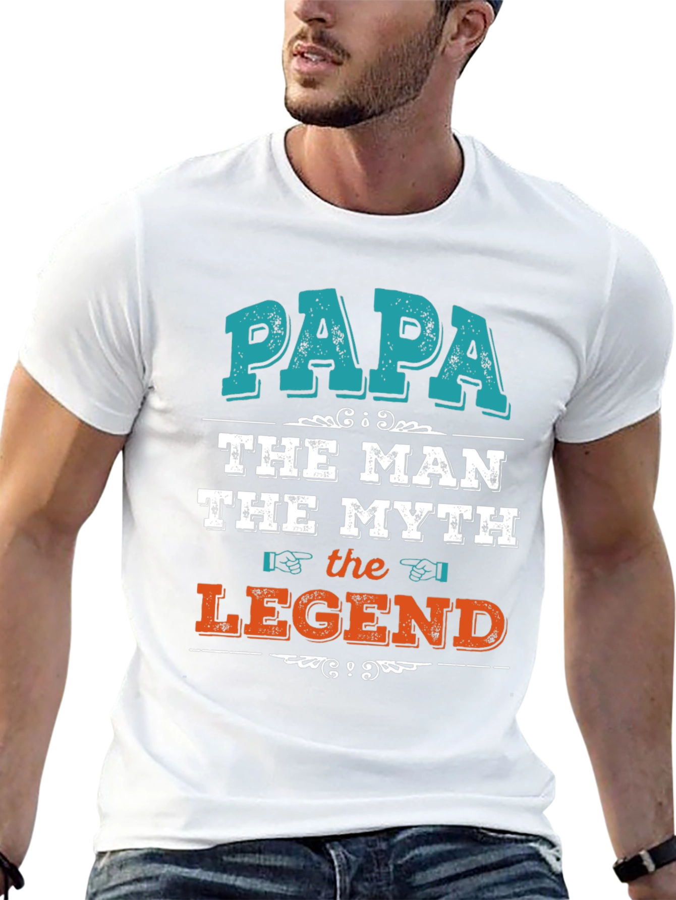 Papa The Man Myth Legend Graphic T-Shirt