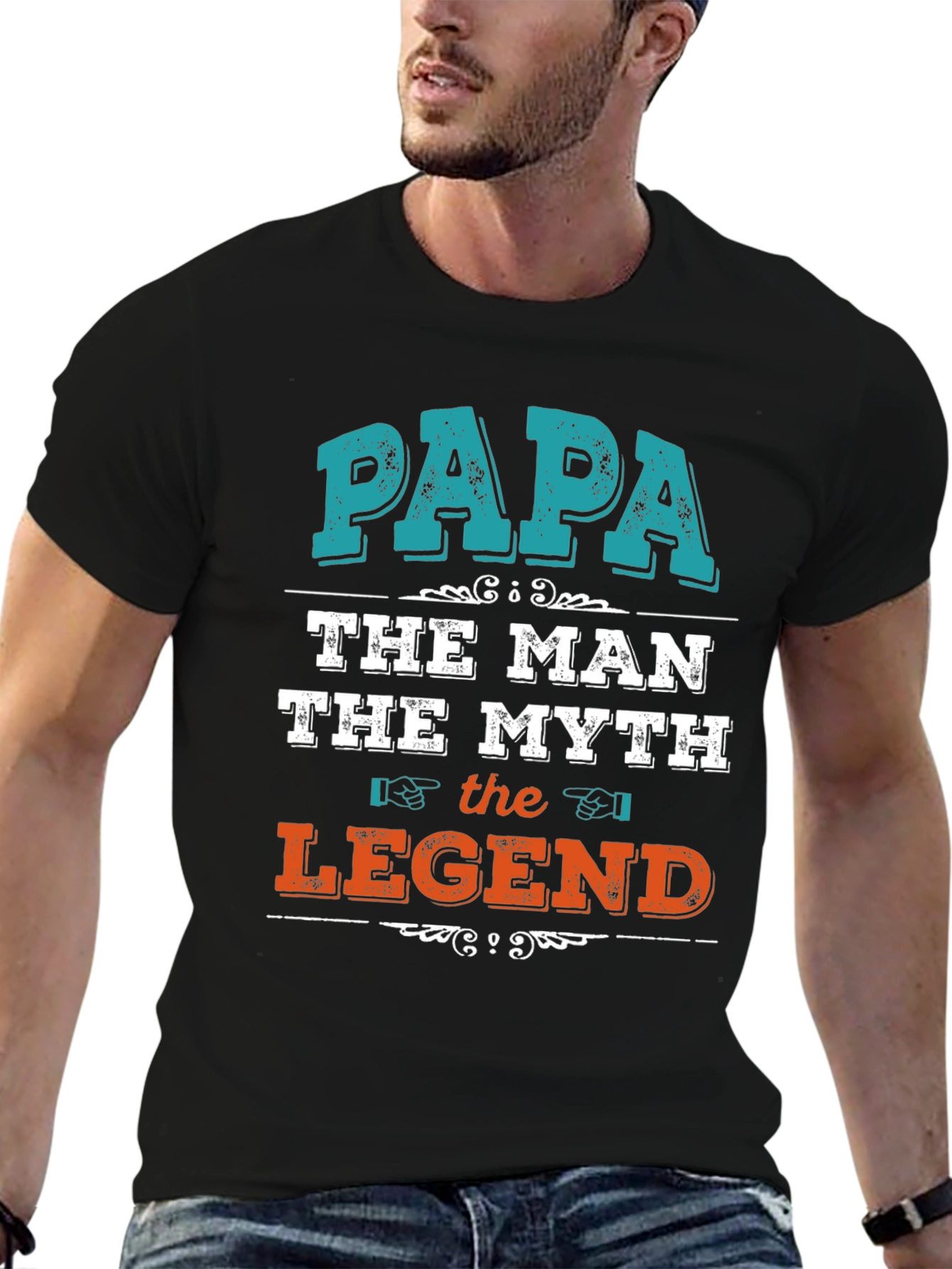Papa The Man Myth Legend Graphic T-Shirt