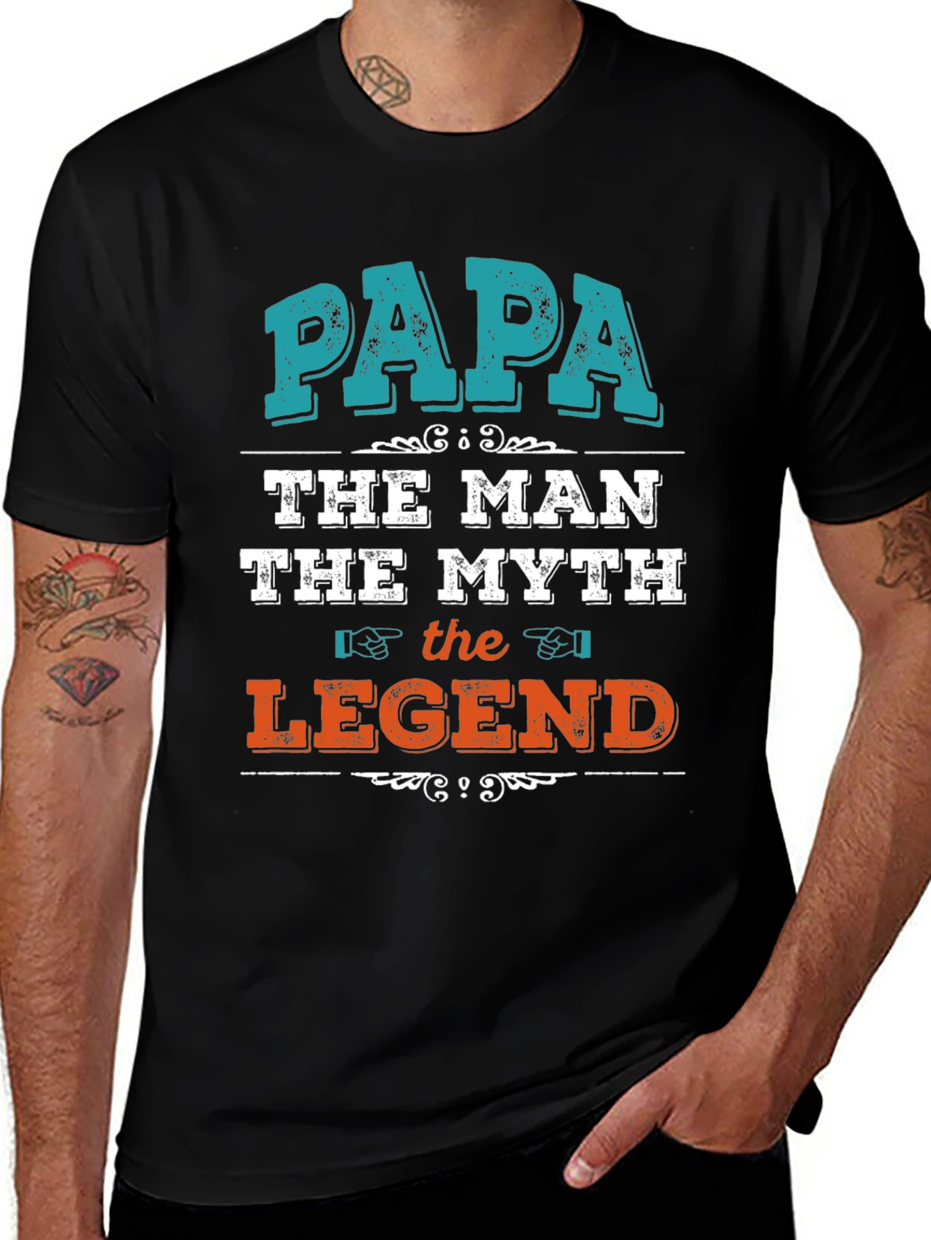 Papa The Man Myth Legend Graphic T-Shirt