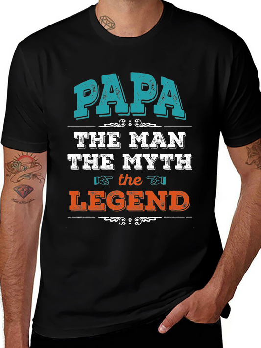Papa The Man Myth Legend Graphic T-Shirt