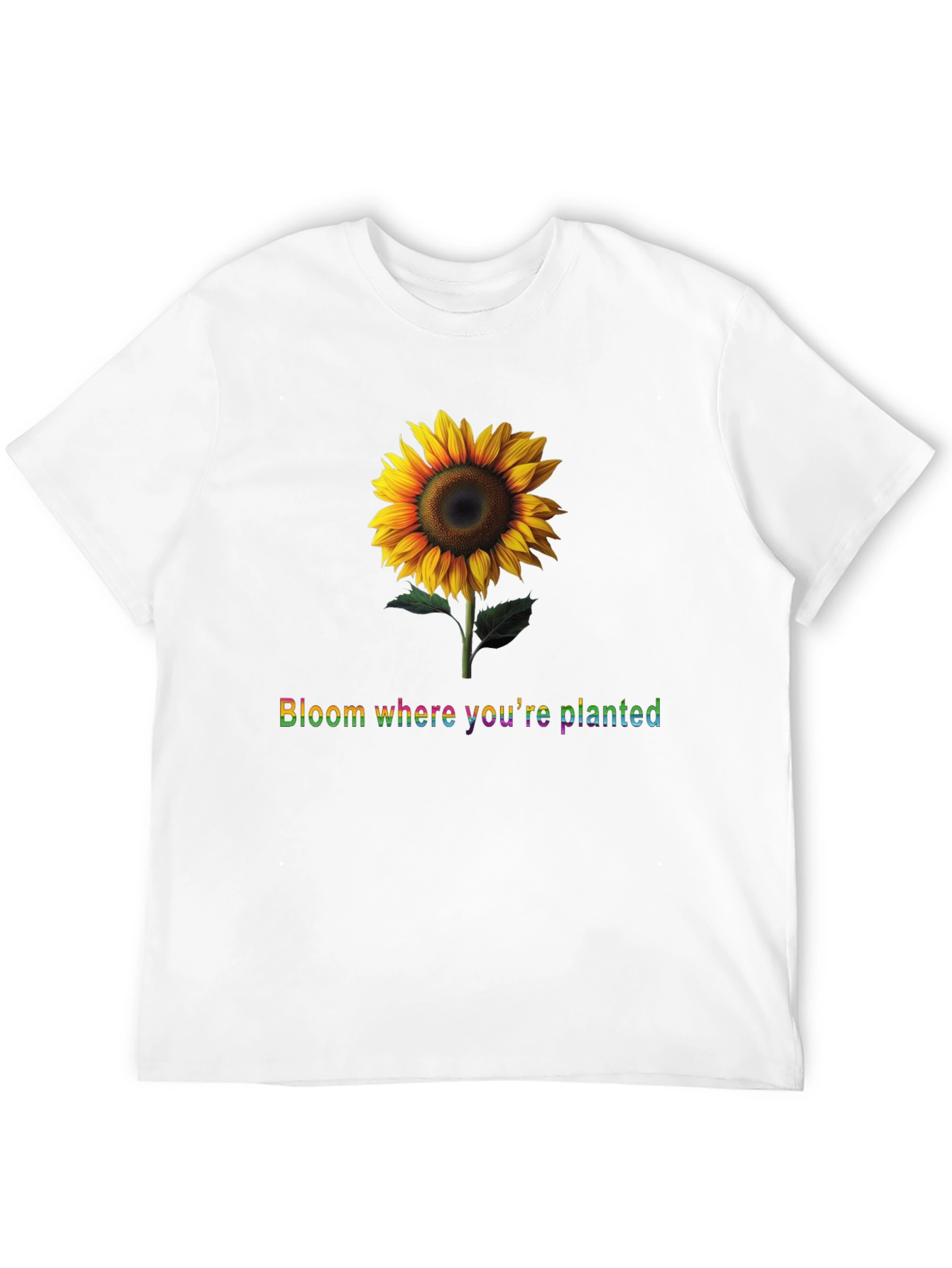Sunflower Bloom Black T-Shirt