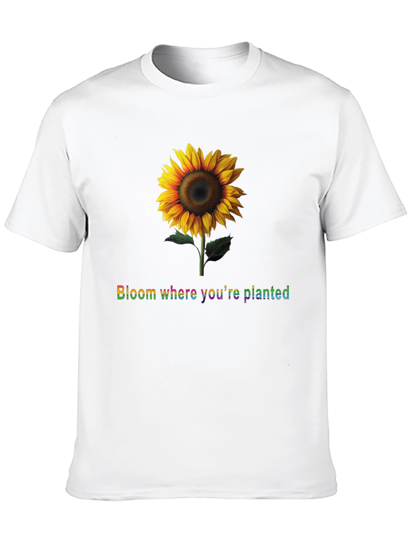 Sunflower Bloom Black T-Shirt