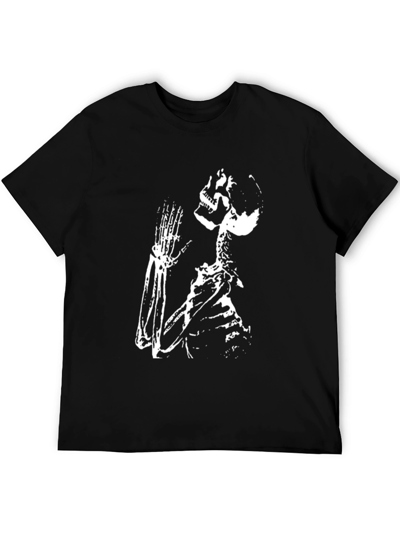 Skeleton Praying Black T-Shirt