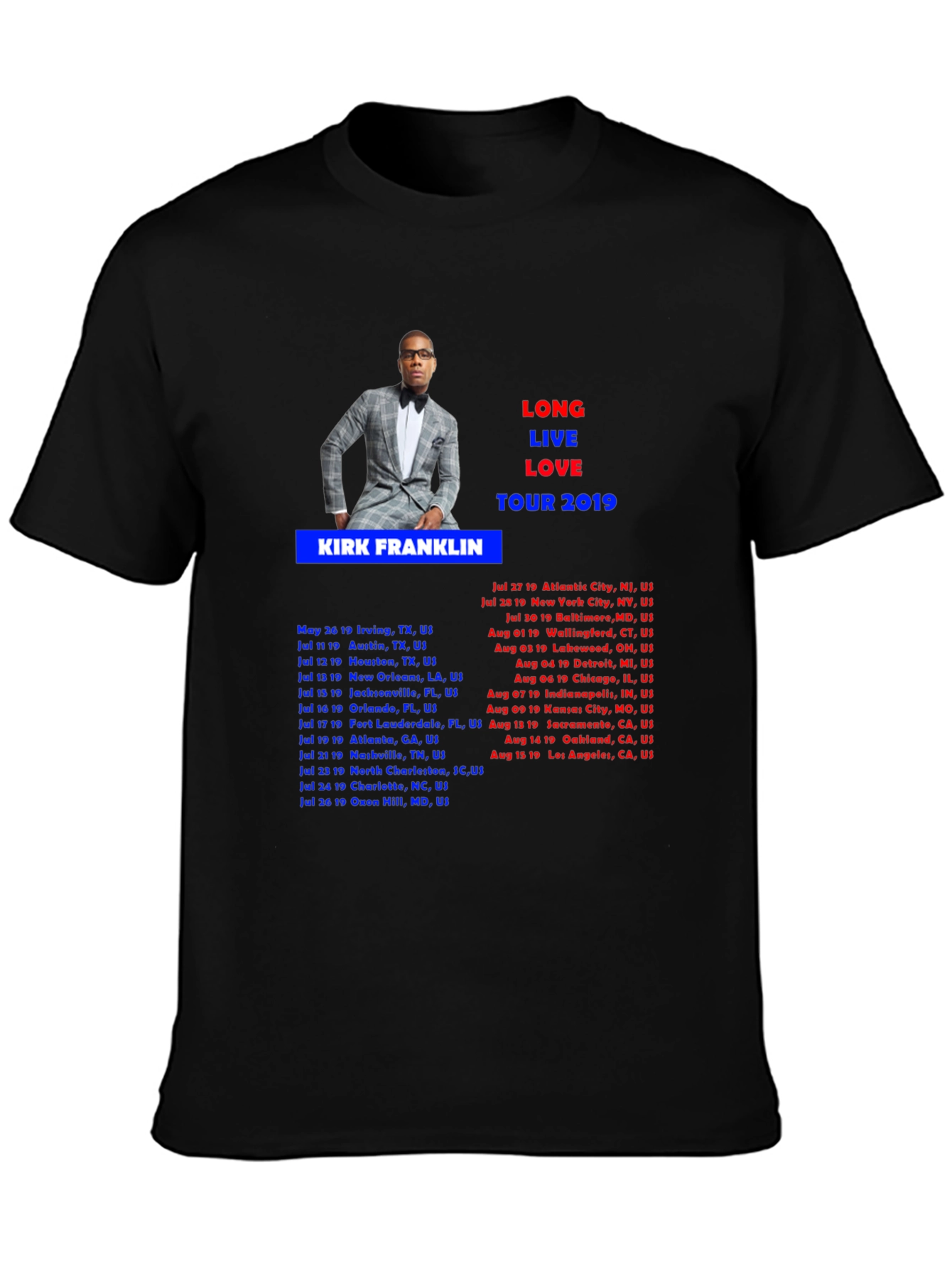 Kirk Franklin Tour 2019 Black T-Shirt