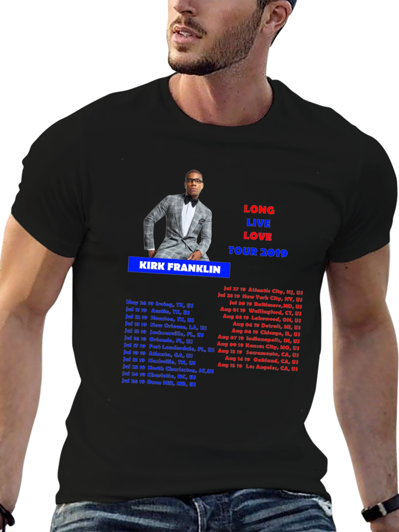 Kirk Franklin Tour 2019 Black T-Shirt