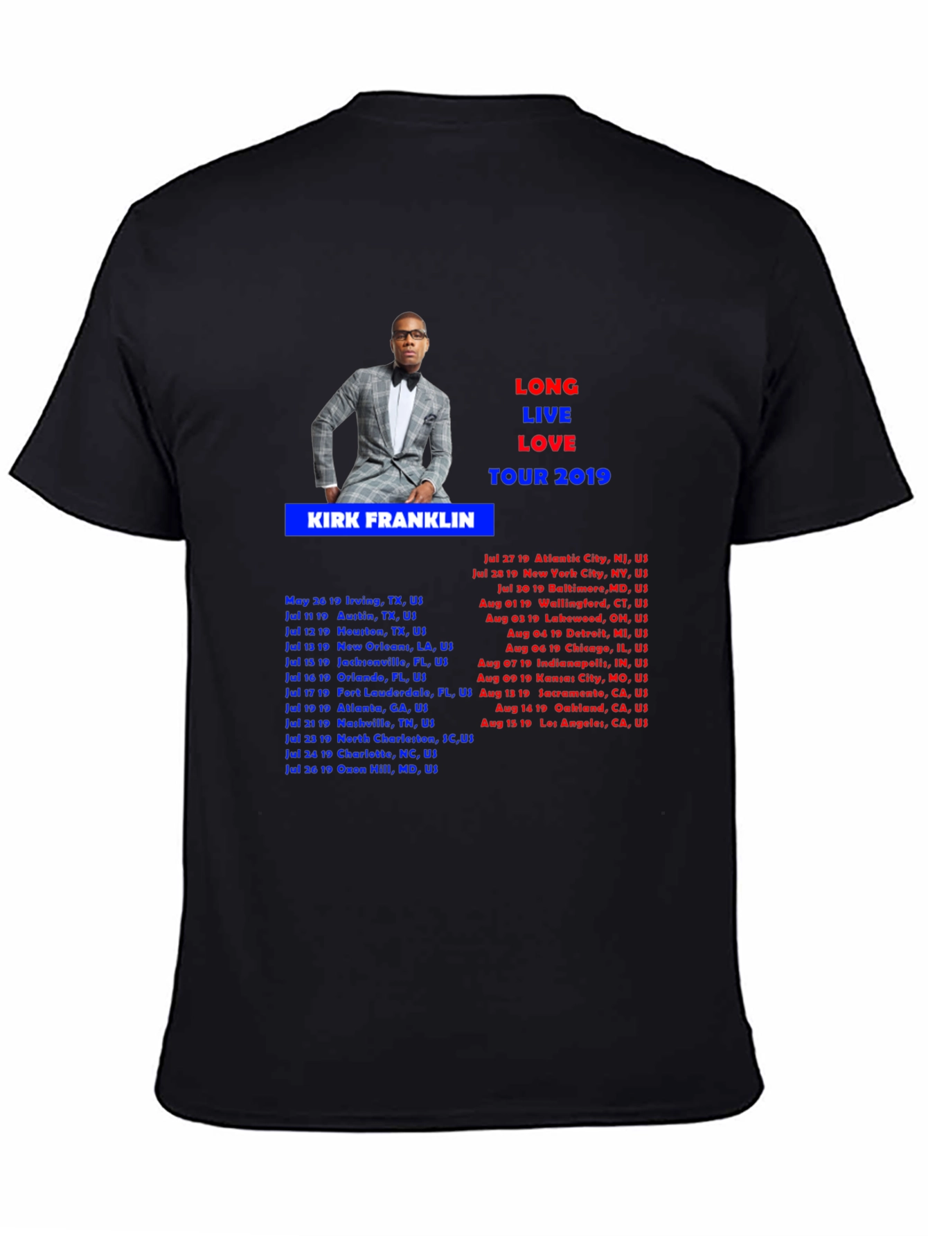 Kirk Franklin Tour 2019 Black T-Shirt