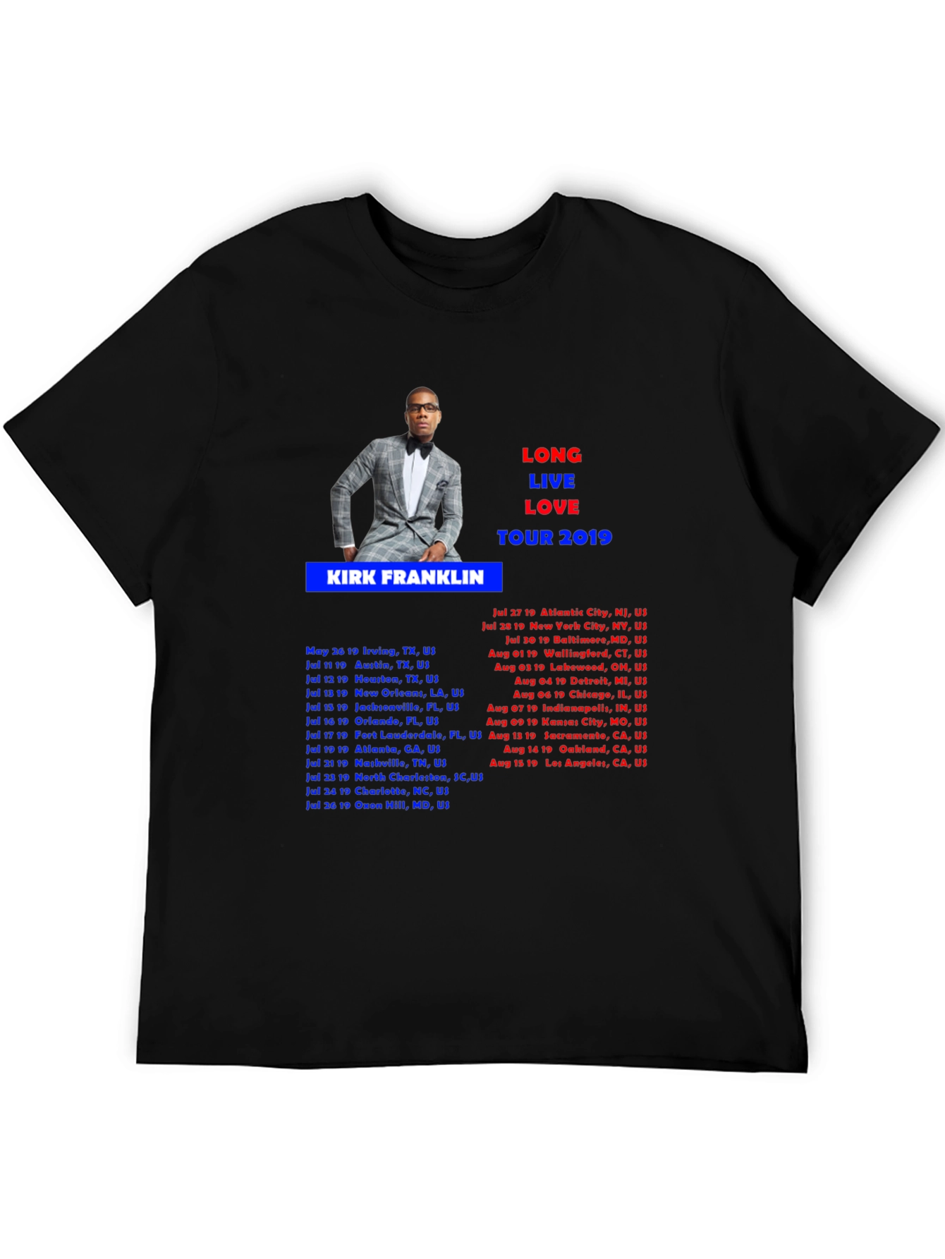 Kirk Franklin Tour 2019 Black T-Shirt