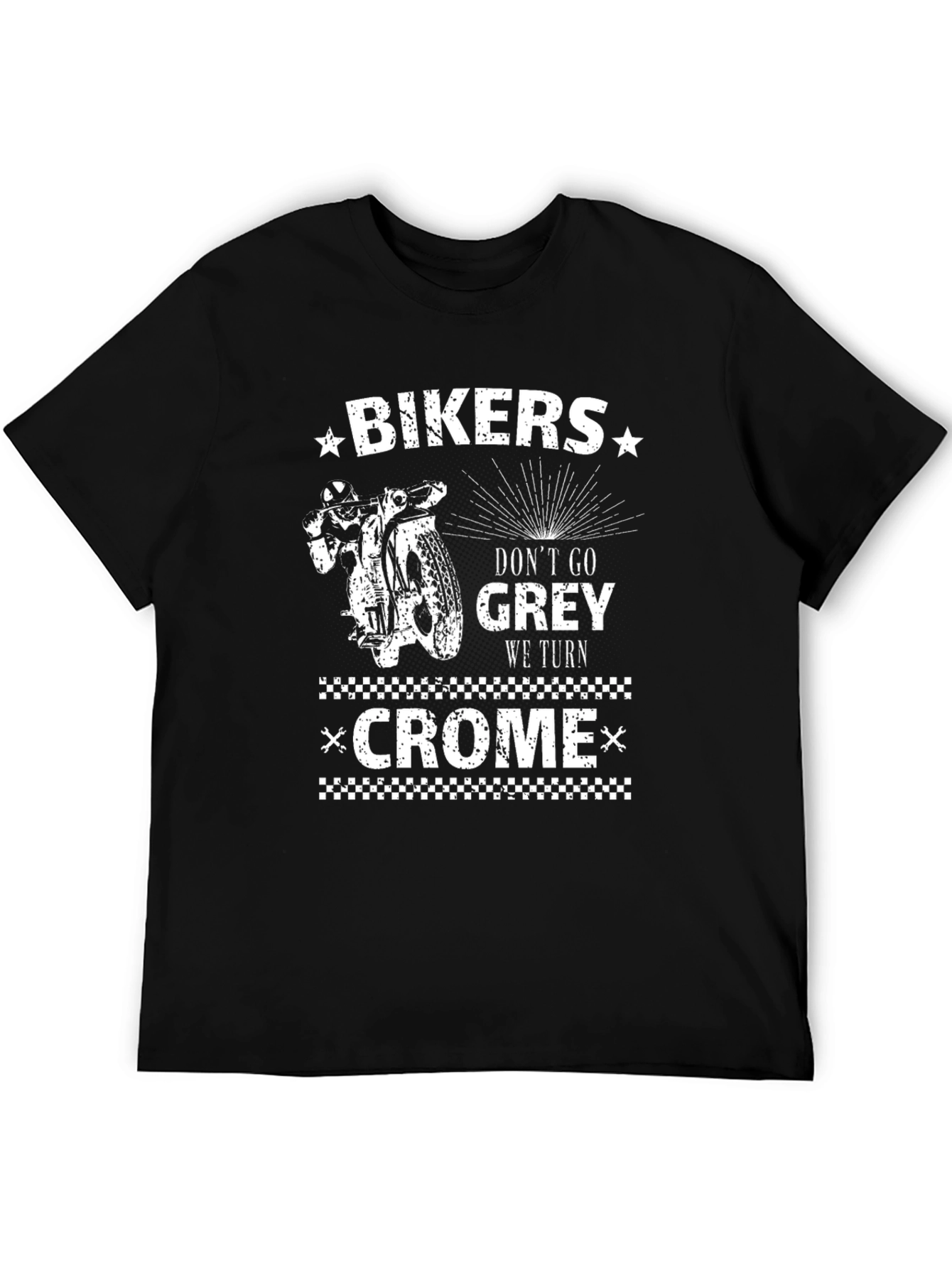 Biker Chrome Graphic Tee - Dont Go Gray!