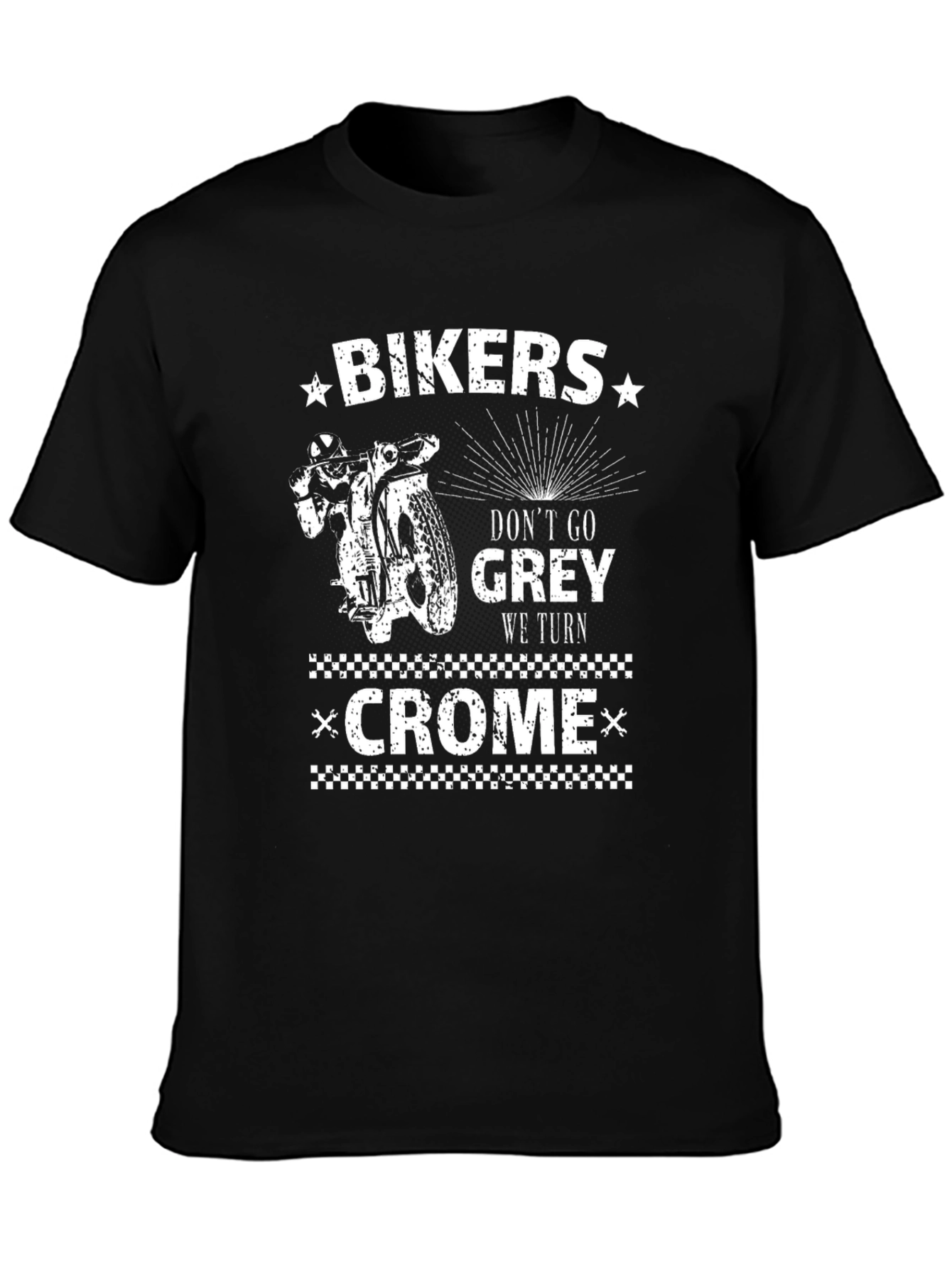 Biker Chrome Graphic Tee - Dont Go Gray!