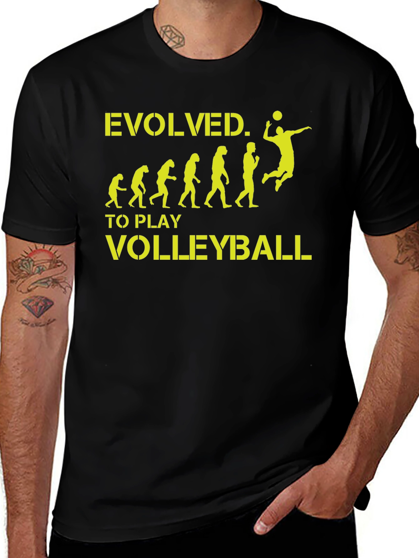 Evolved Volleyball T-Shirt - Black Cotton Tee