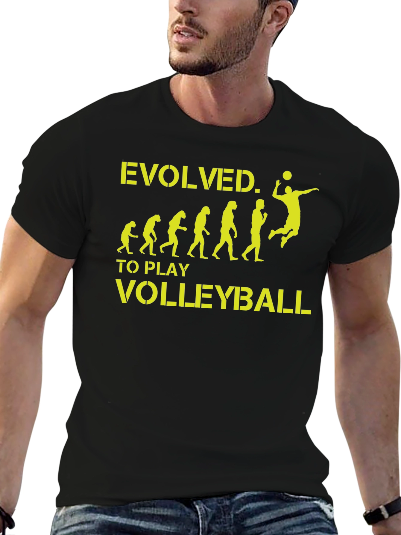 Evolved Volleyball T-Shirt - Black Cotton Tee