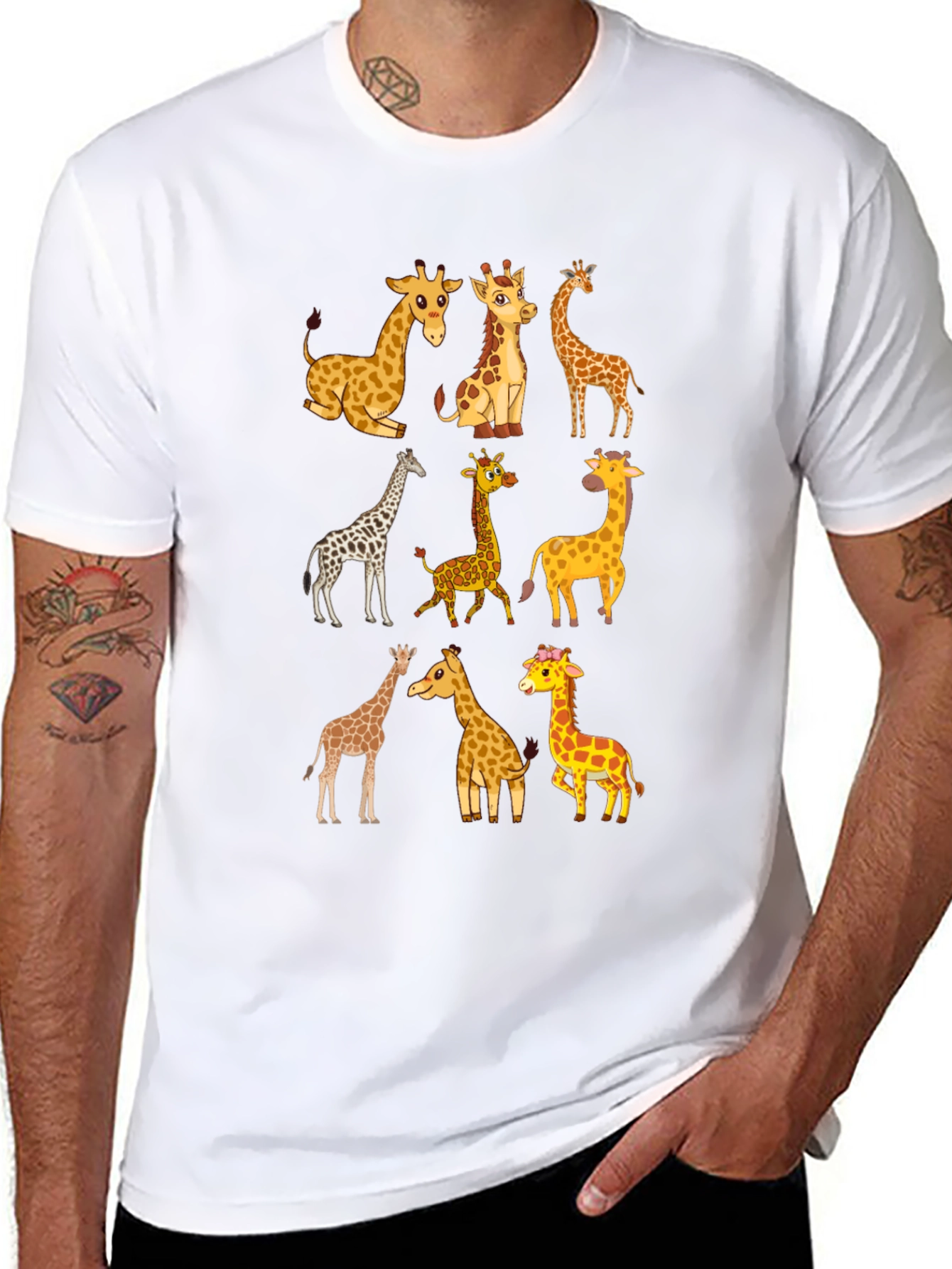 Giraffe Graphic Tee - Fun Animal Print