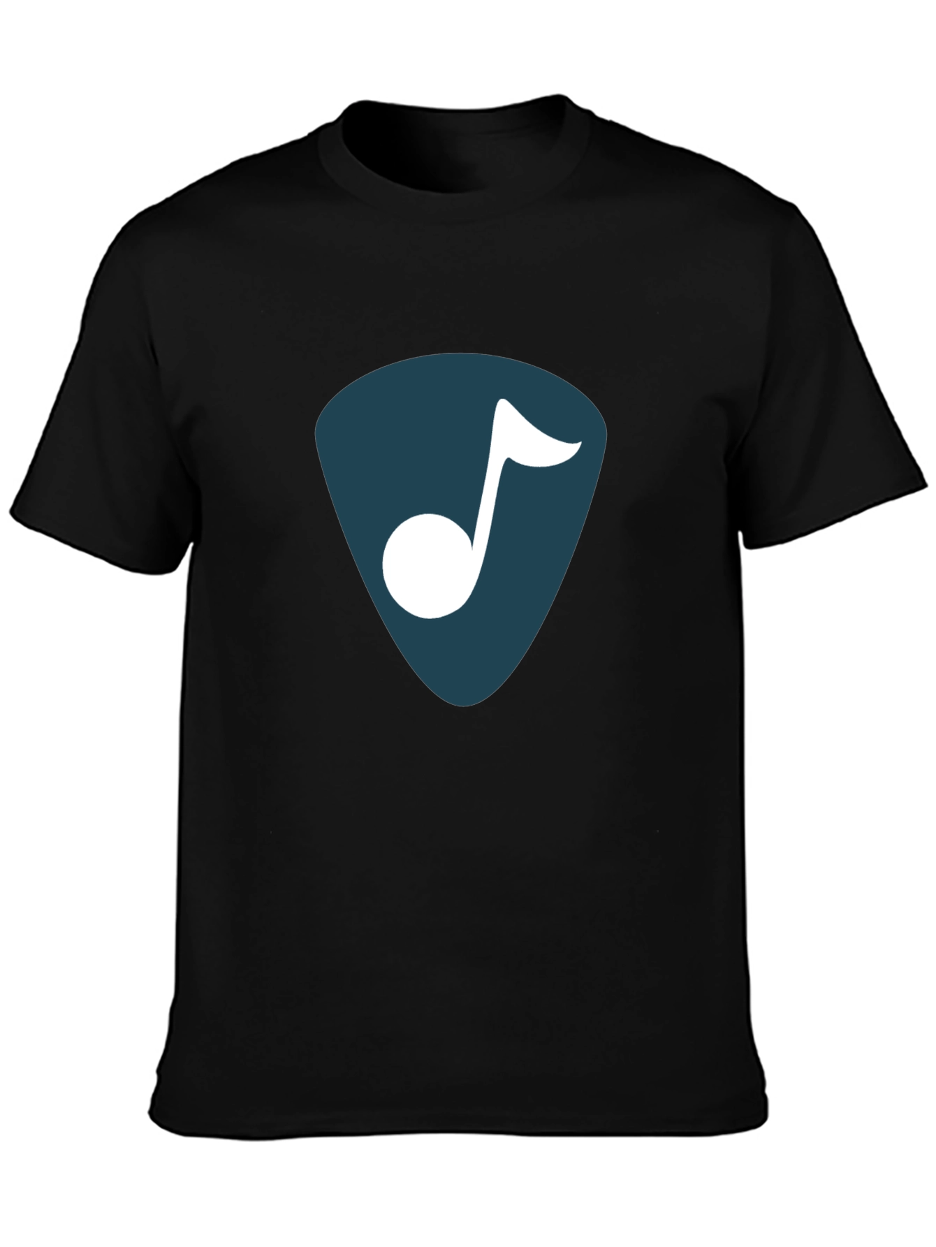 Stylish Music Note Graphic T-Shirt - Black