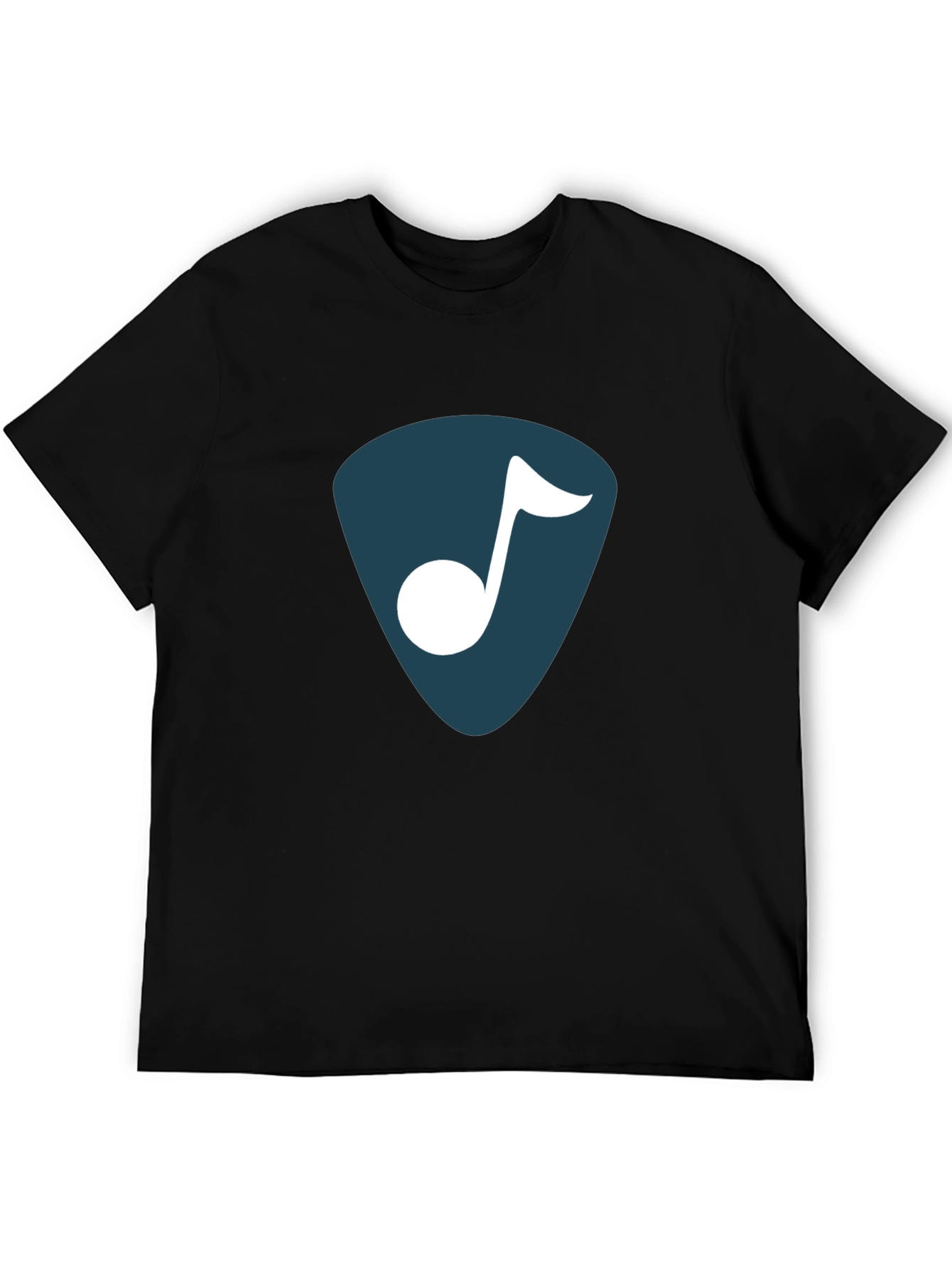 Stylish Music Note Graphic T-Shirt - Black