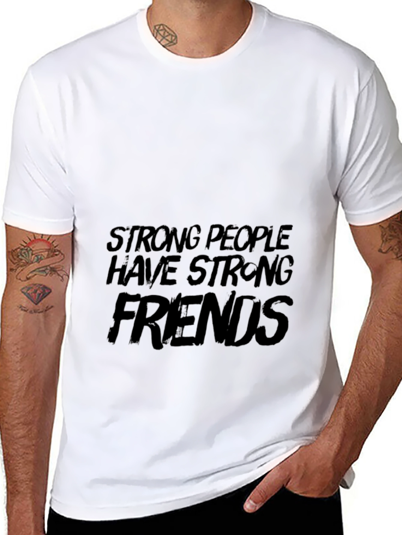 Strong People Friends Black Graphic Tee
