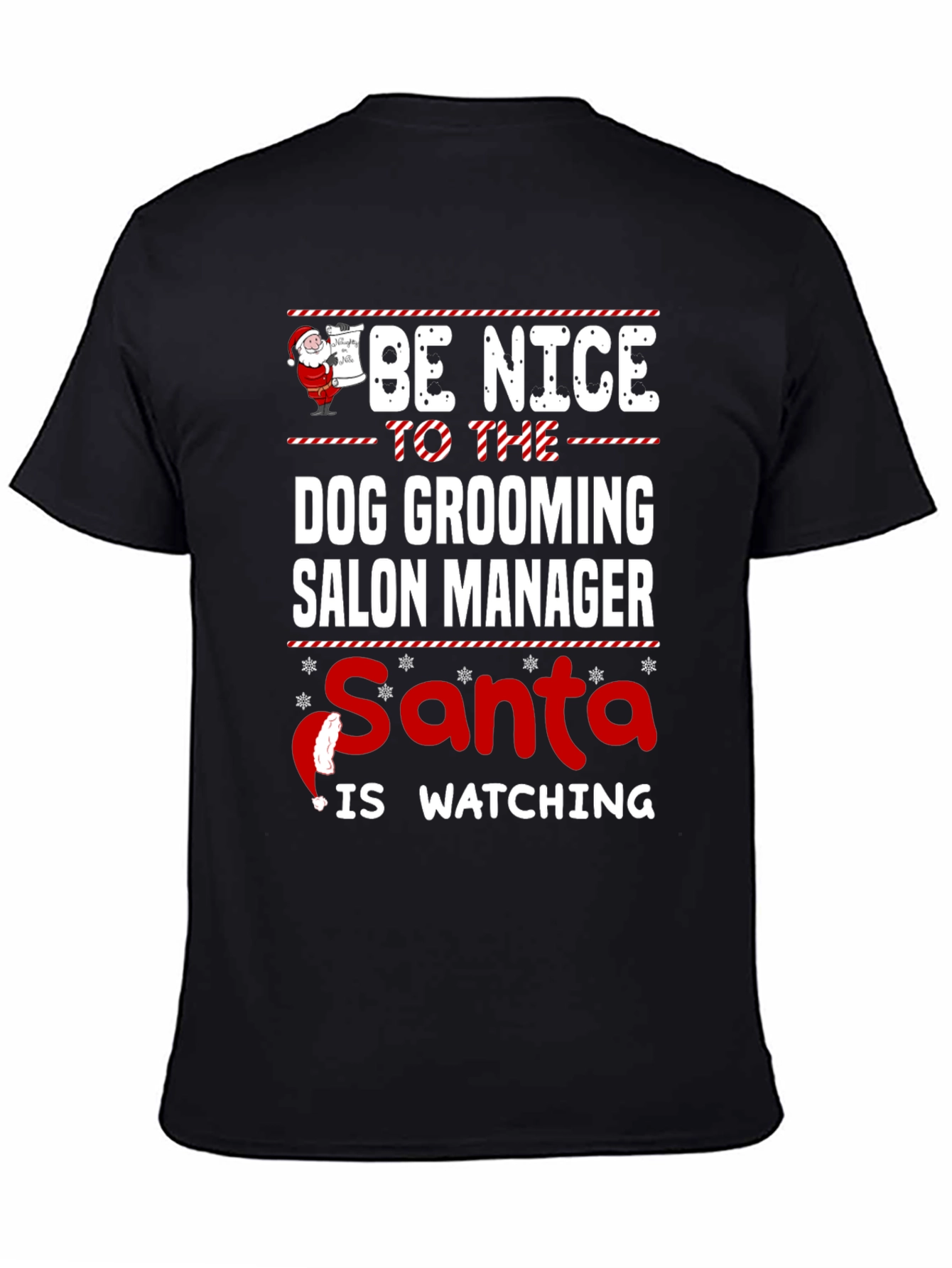 Funny Christmas Dog Grooming Salon Manager T-Shirt