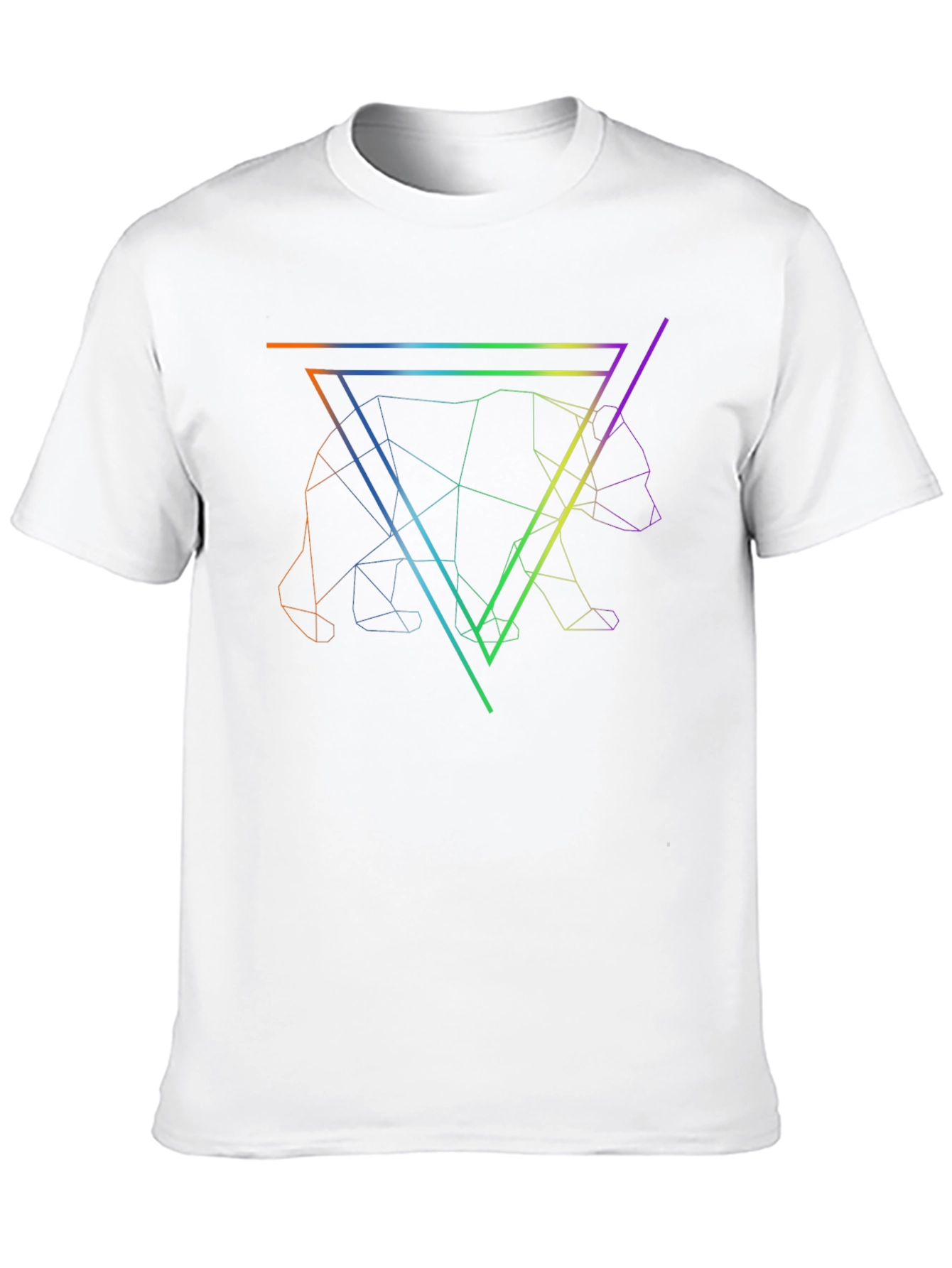 Geometric Bear Graphic Tee - Stylish Black Shirt