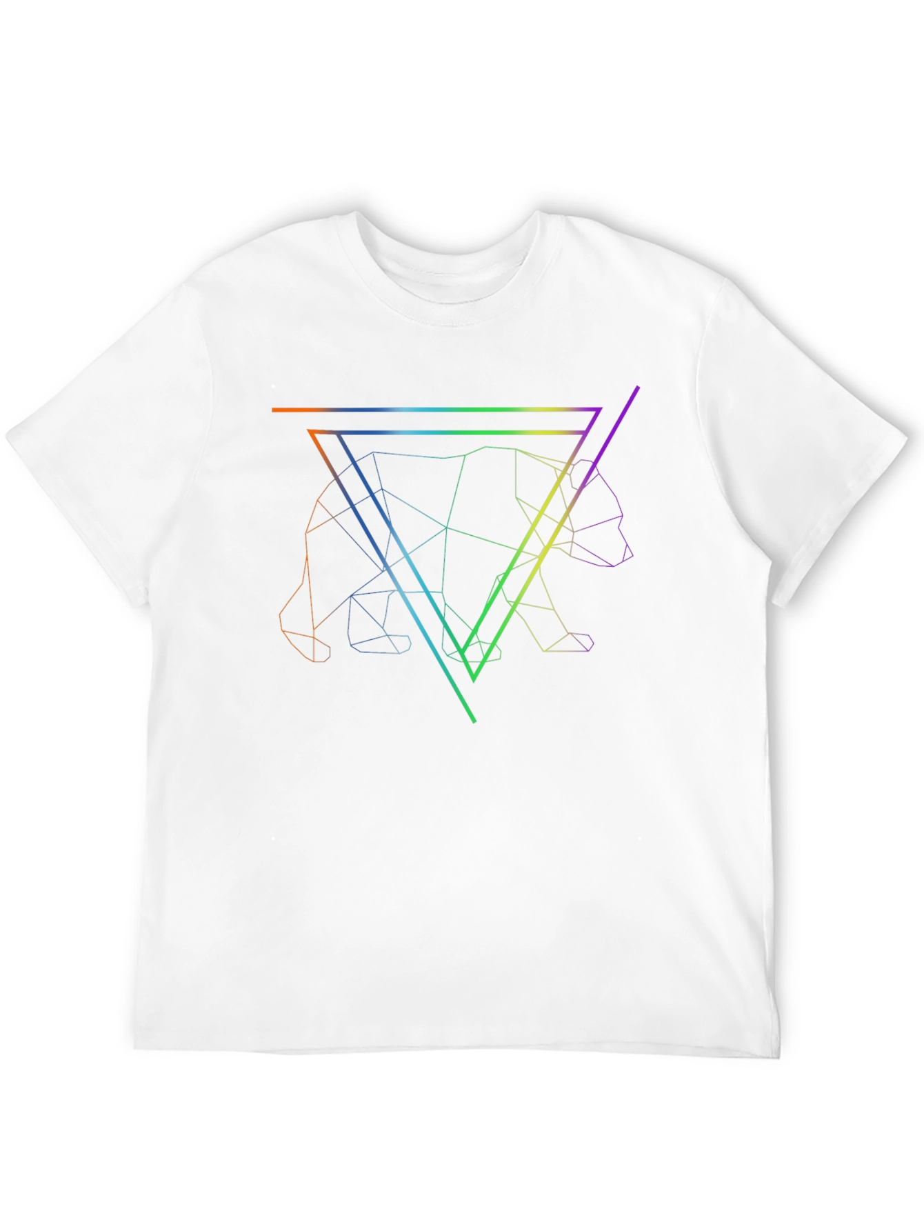Geometric Bear Graphic Tee - Stylish Black Shirt