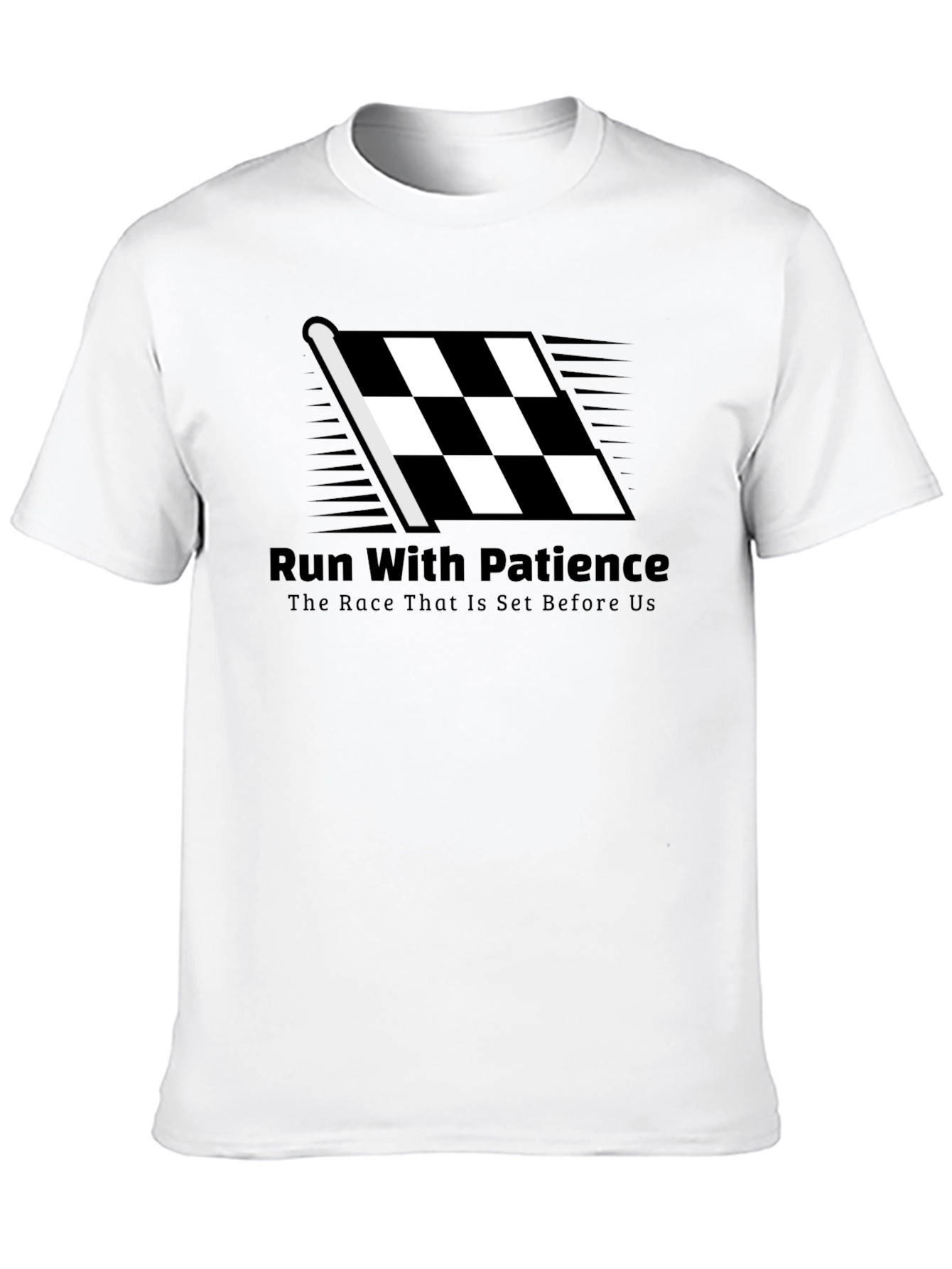 Run With Patience T-Shirt - Black Christian Tee