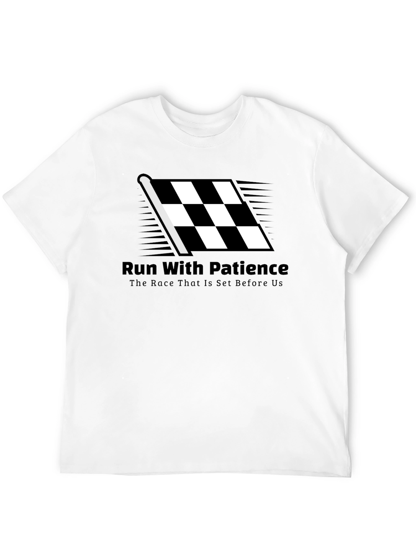 Run With Patience T-Shirt - Black Christian Tee