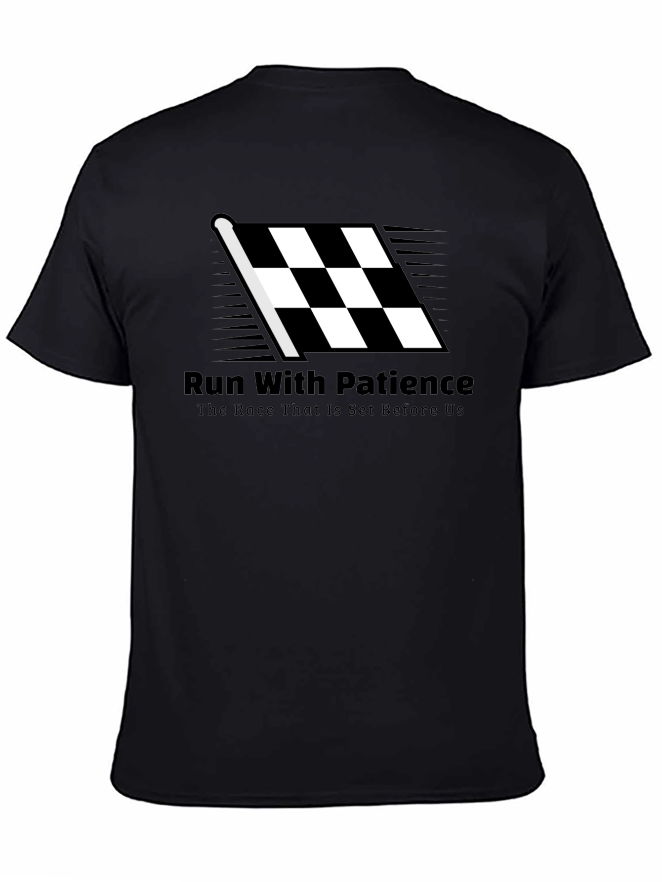 Run With Patience T-Shirt - Black Christian Tee