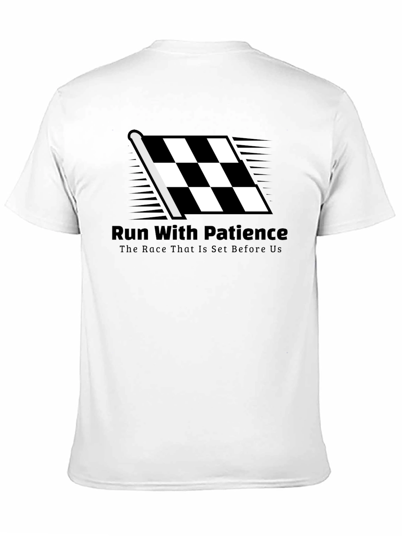 Run With Patience T-Shirt - Black Christian Tee