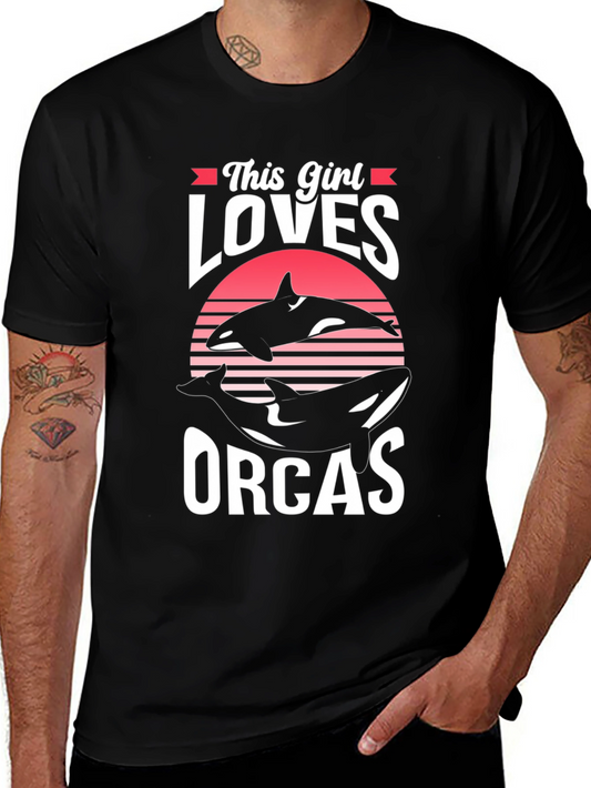 This Girl Loves Orcas T-Shirt - Black Unisex