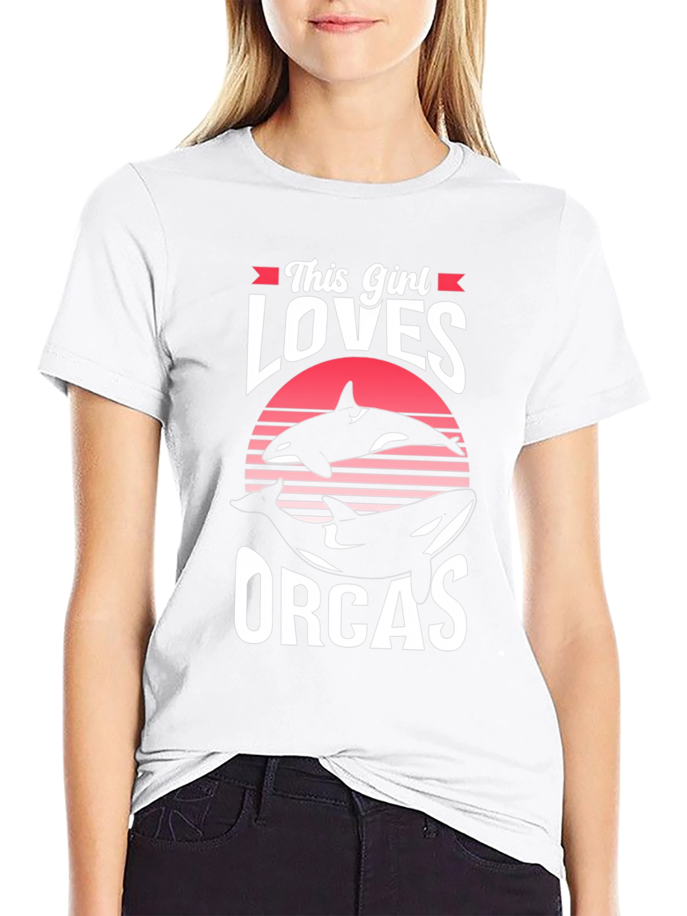 This Girl Loves Orcas T-Shirt - Black Unisex