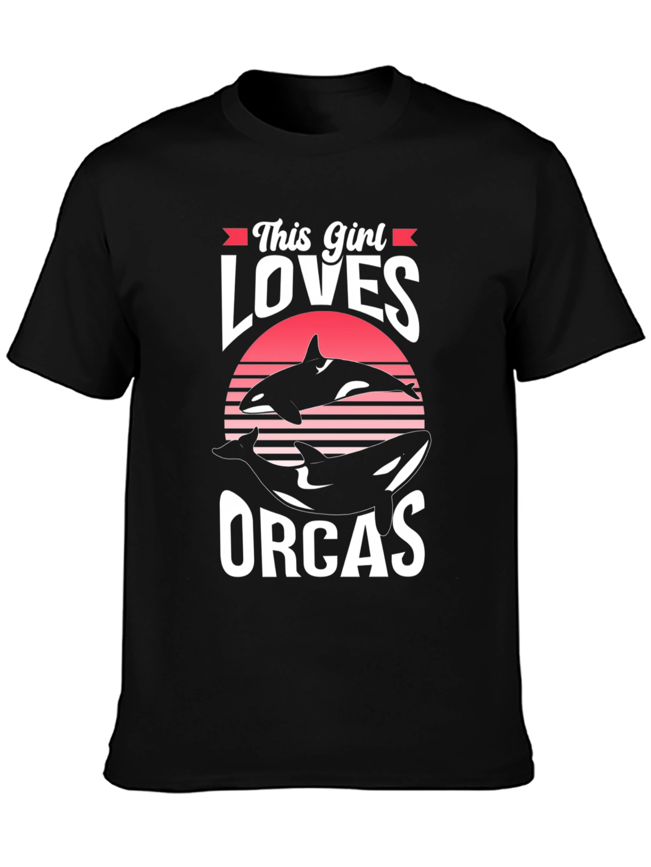 This Girl Loves Orcas T-Shirt - Black Unisex