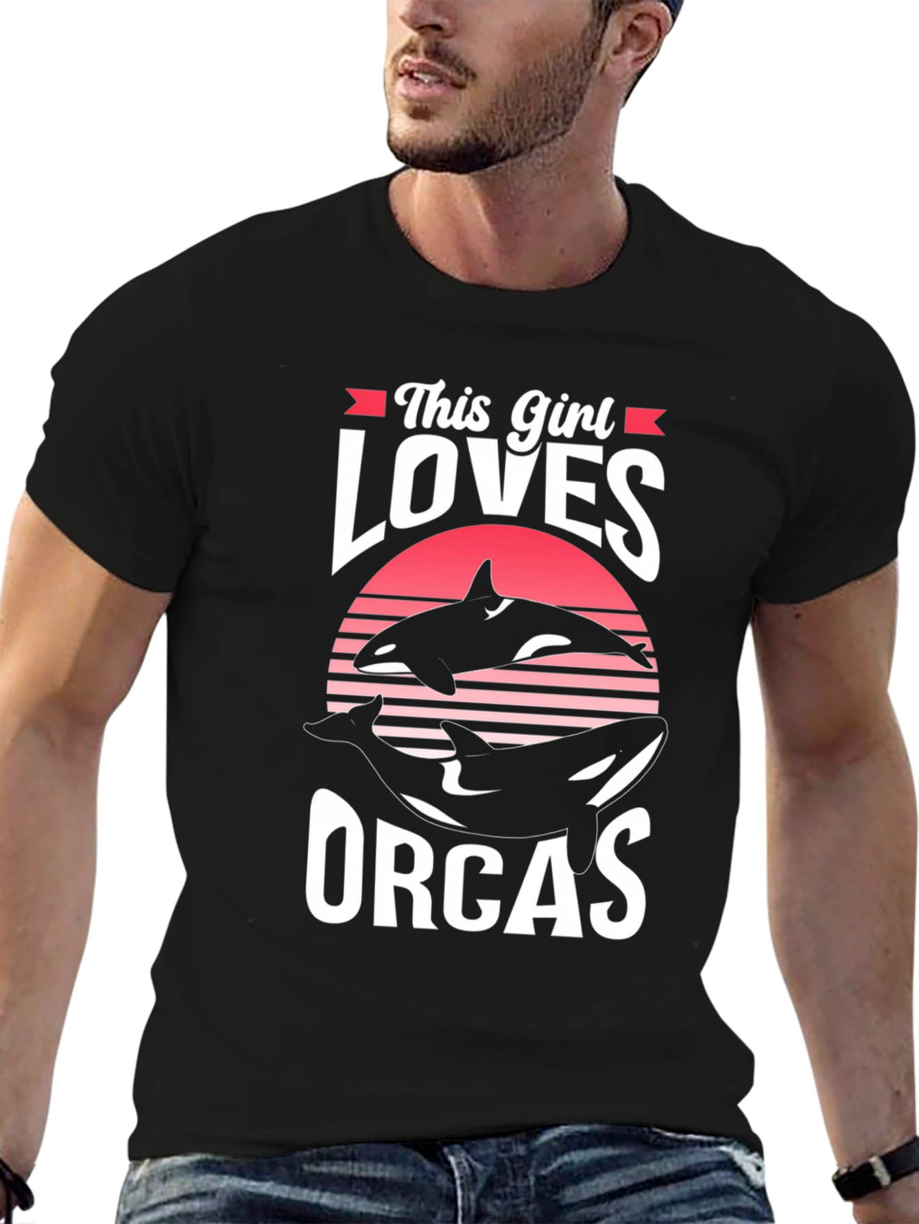 This Girl Loves Orcas T-Shirt - Black Unisex