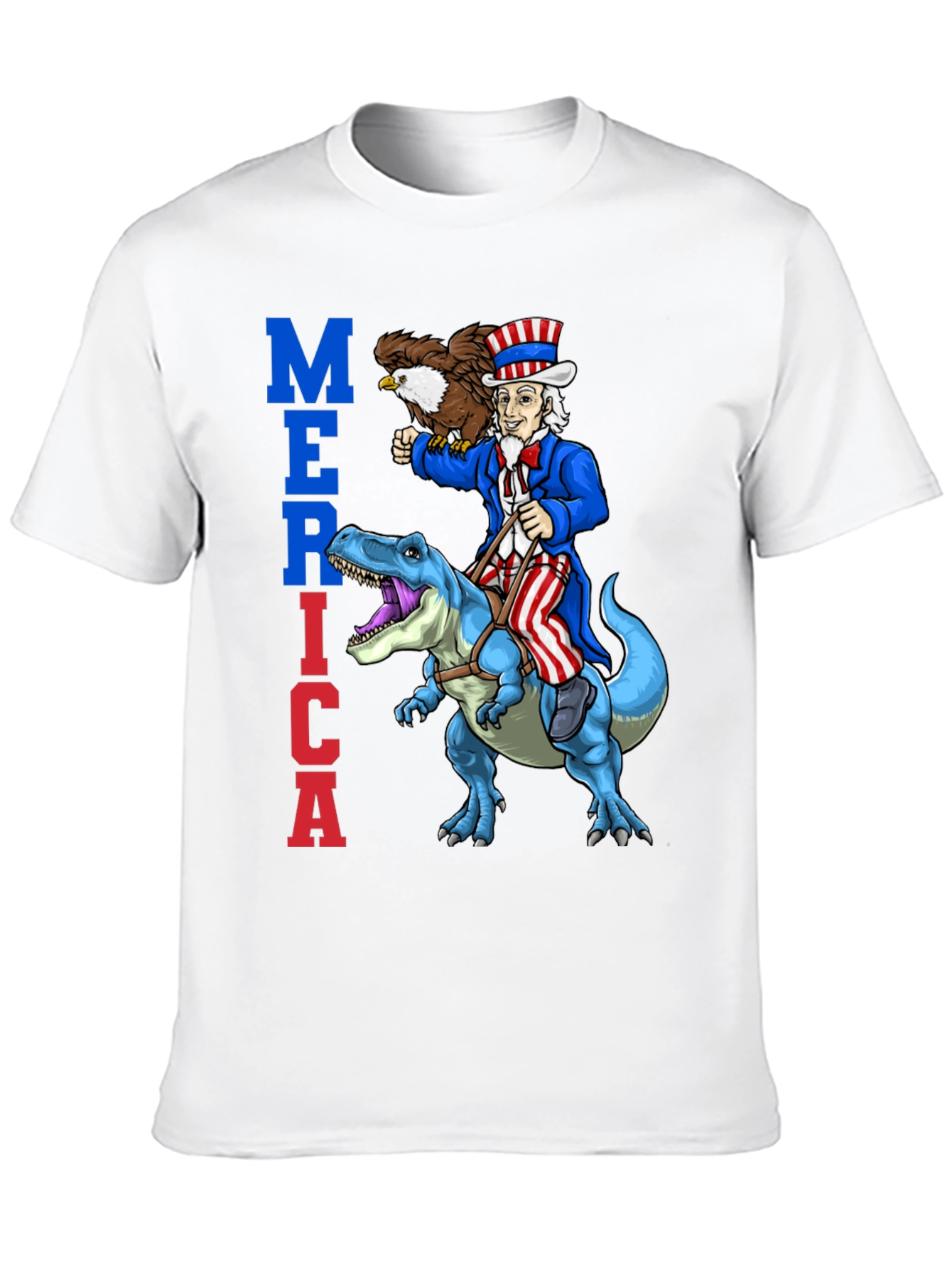 Uncle Sam Riding Dinosaur T-Shirt