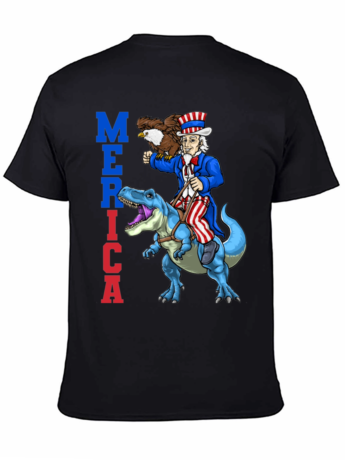 Uncle Sam Riding Dinosaur T-Shirt