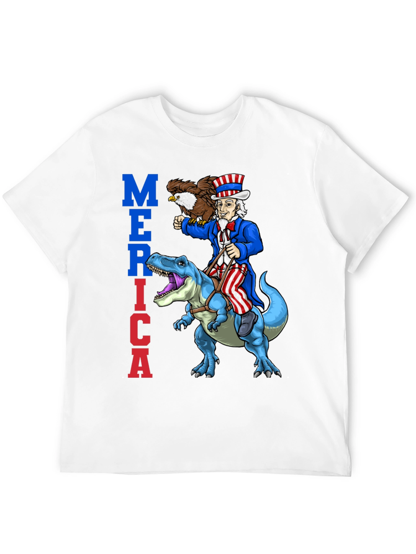 Uncle Sam Riding Dinosaur T-Shirt