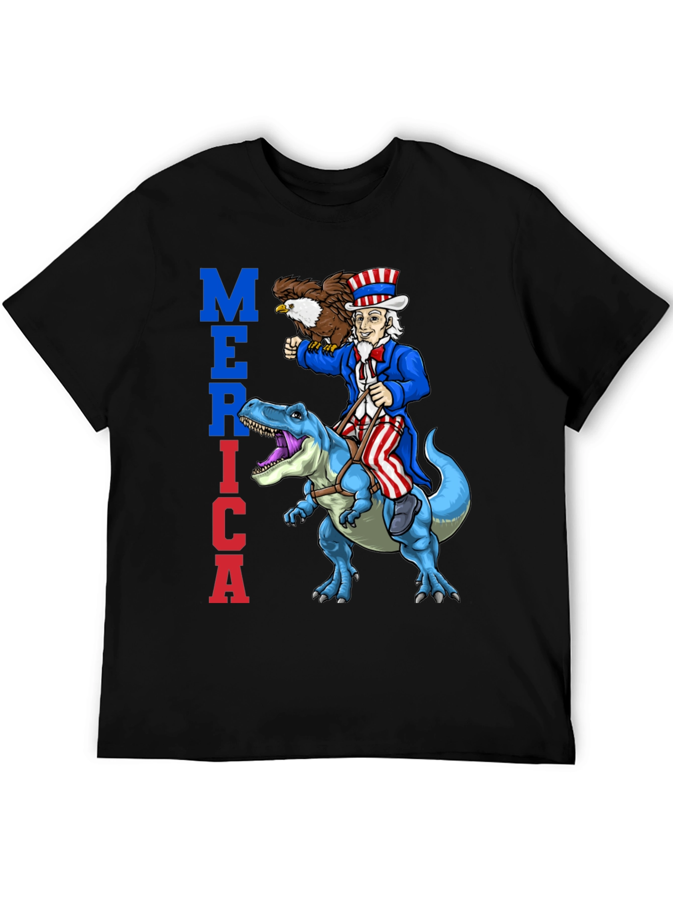 Uncle Sam Riding Dinosaur T-Shirt