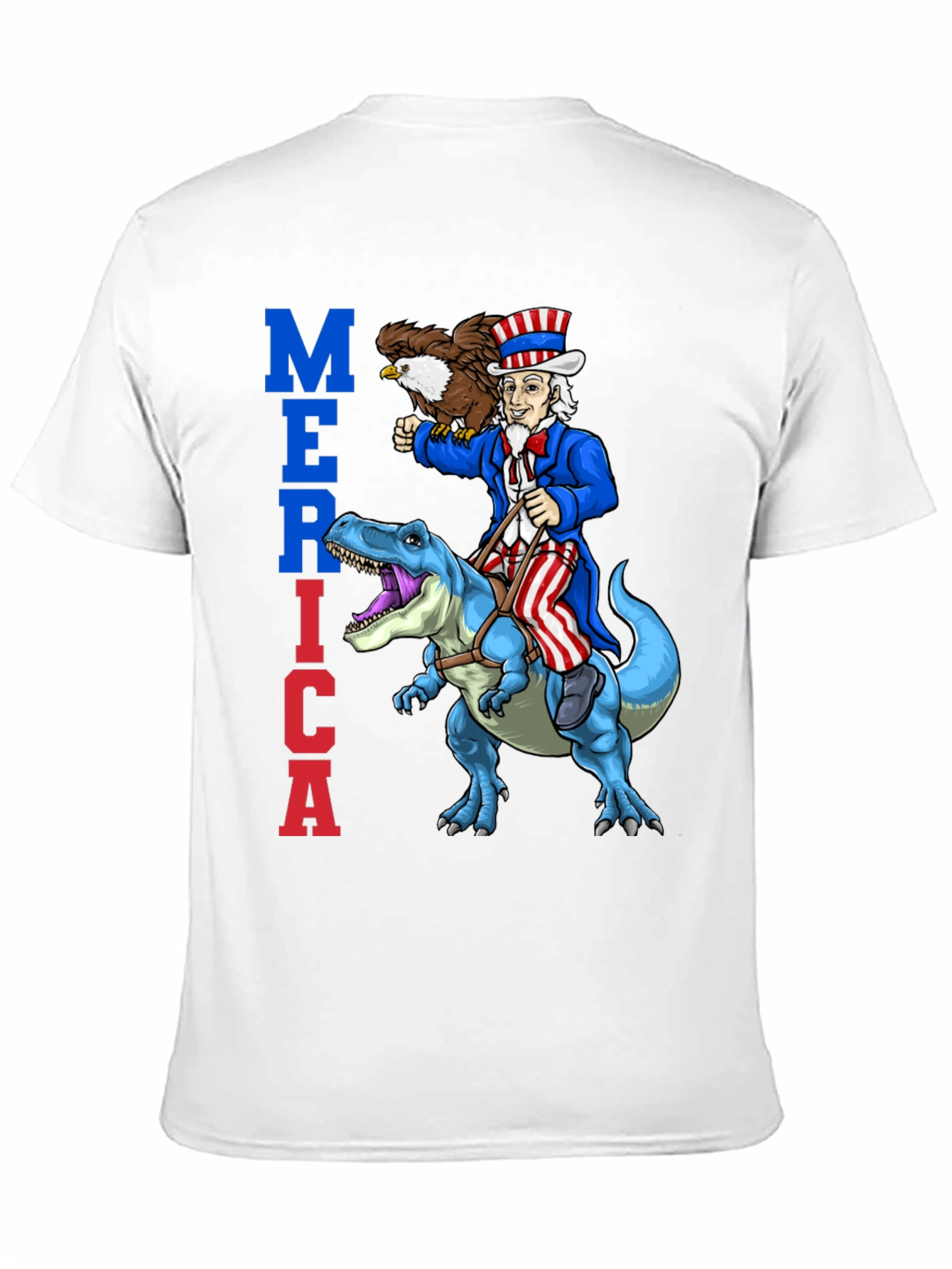 Uncle Sam Riding Dinosaur T-Shirt