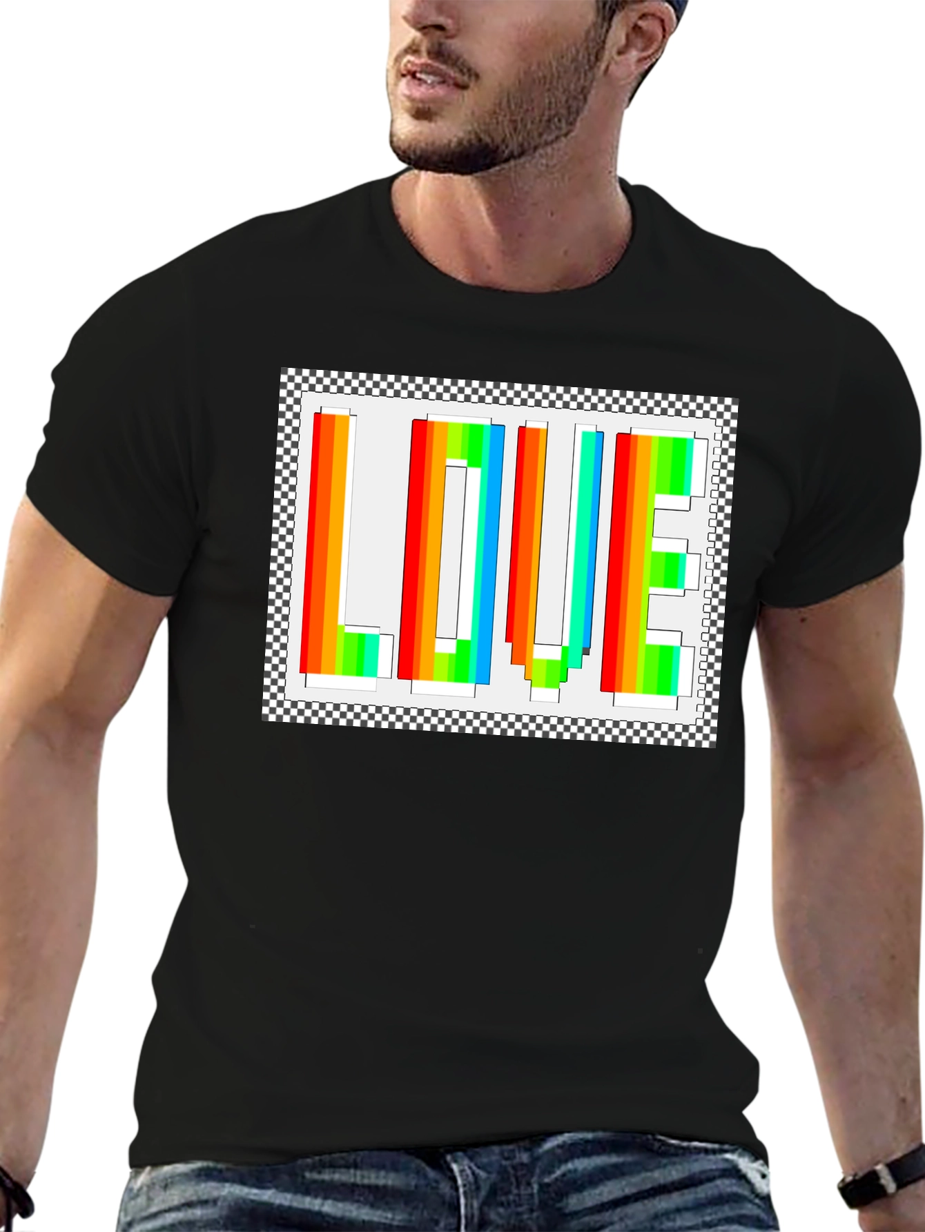 Rainbow LOVE Graphic Tee - Black