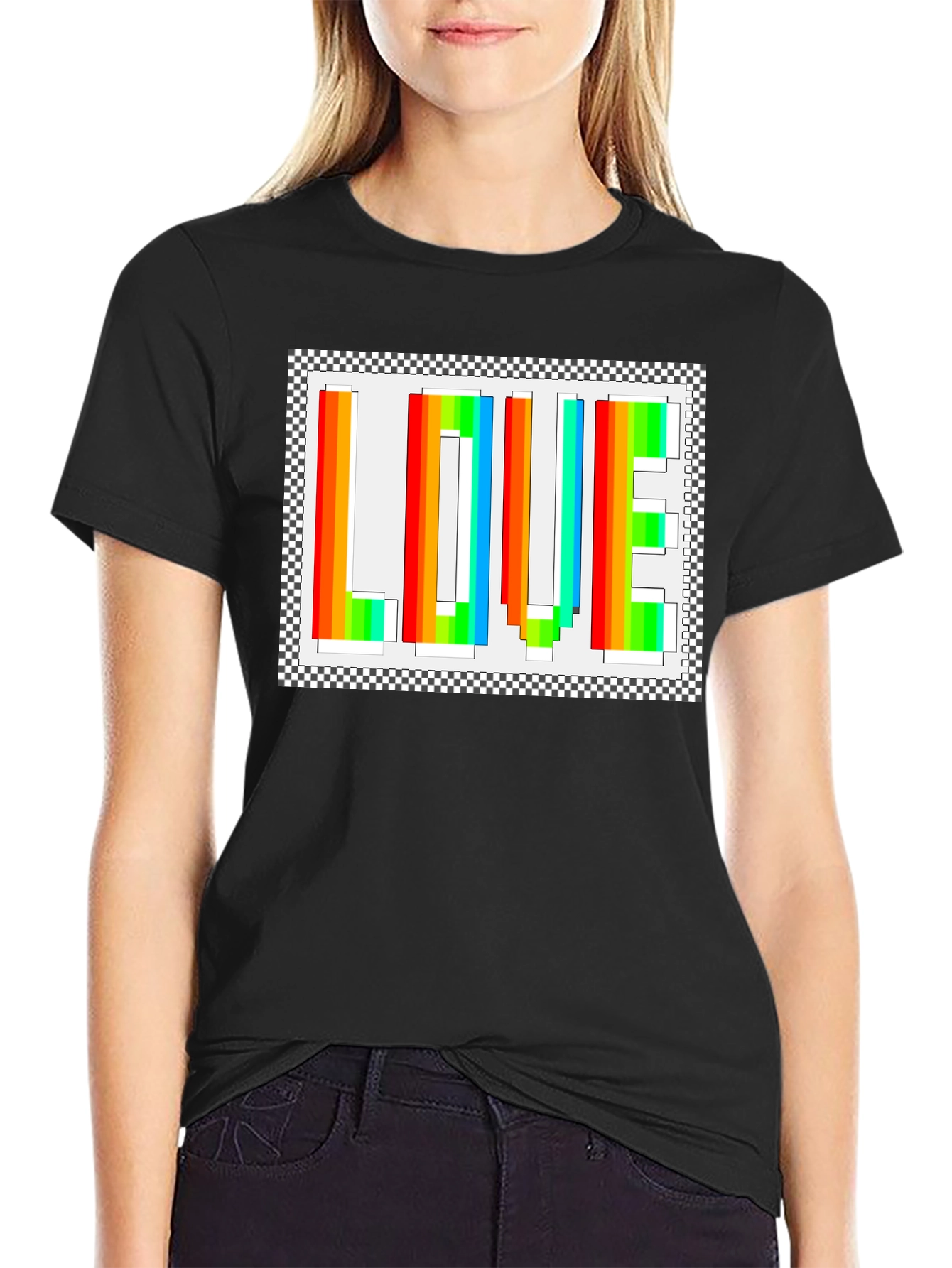 Rainbow LOVE Graphic Tee - Black